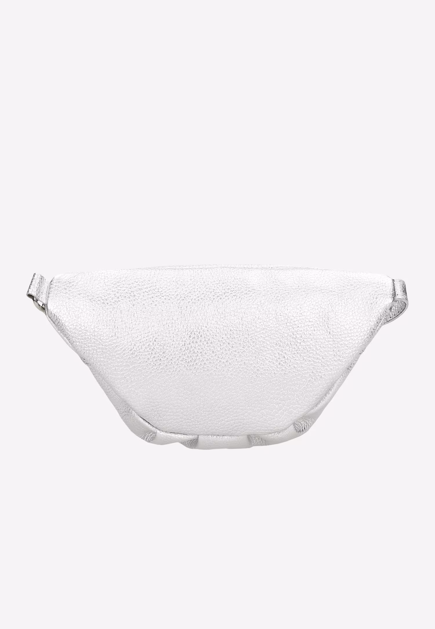 Mała srebrna torebka typu nerka