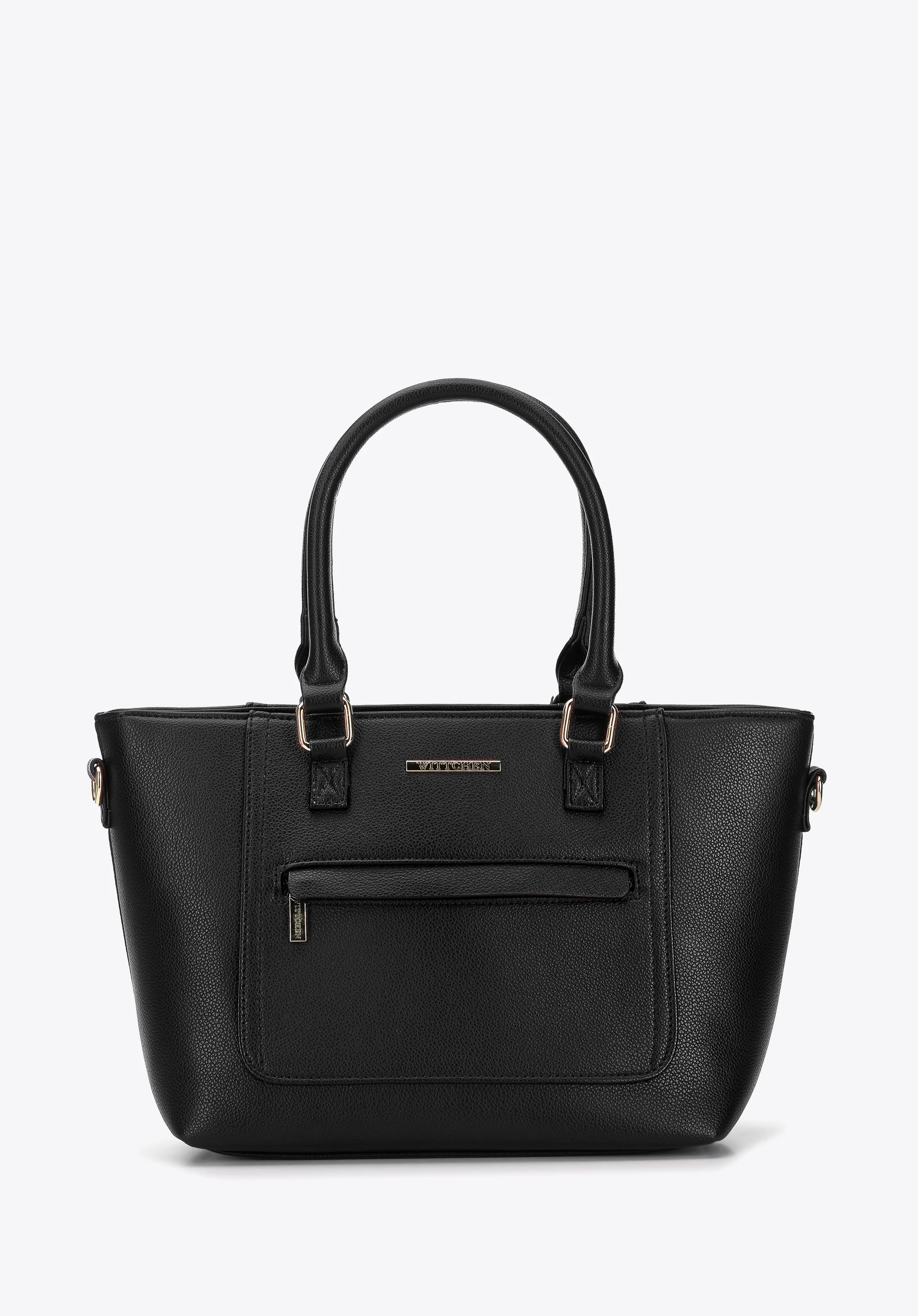 Torebka kuferek z płaską kieszenią z przodu