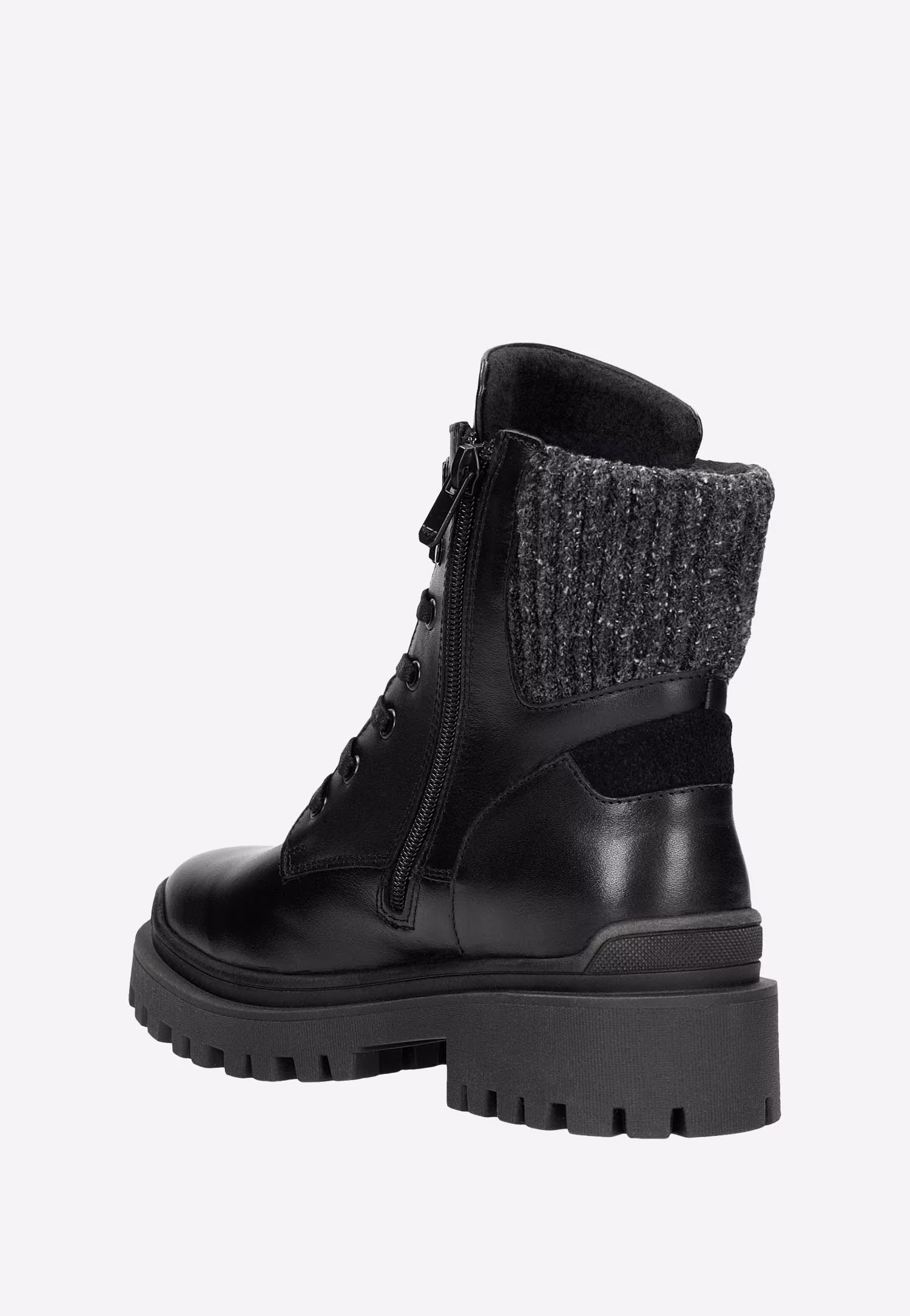 Jasnobrązowe trzewiki damskie typu workery ze skarpetą