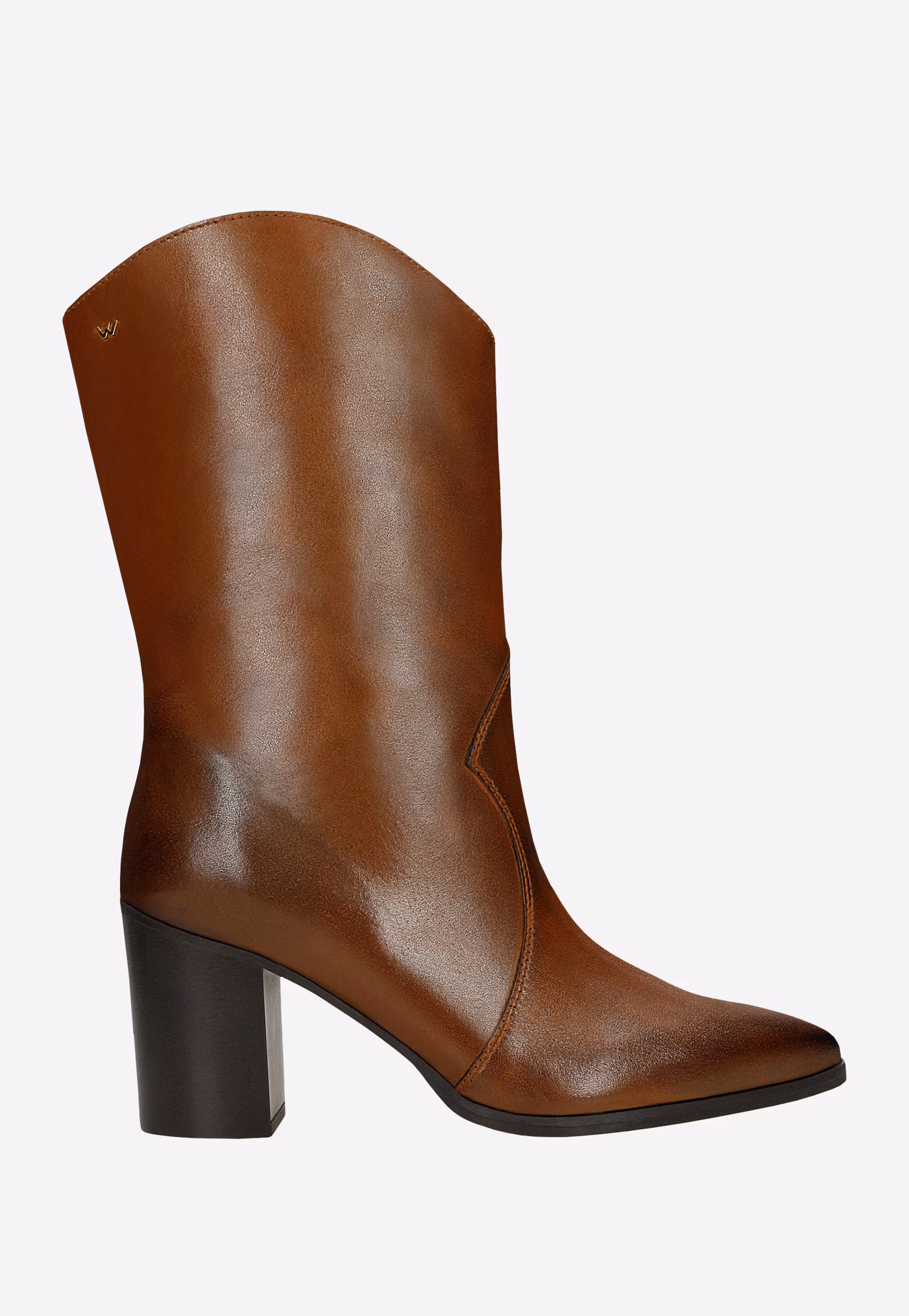 Brązowe kowbojki damskie na obcasie