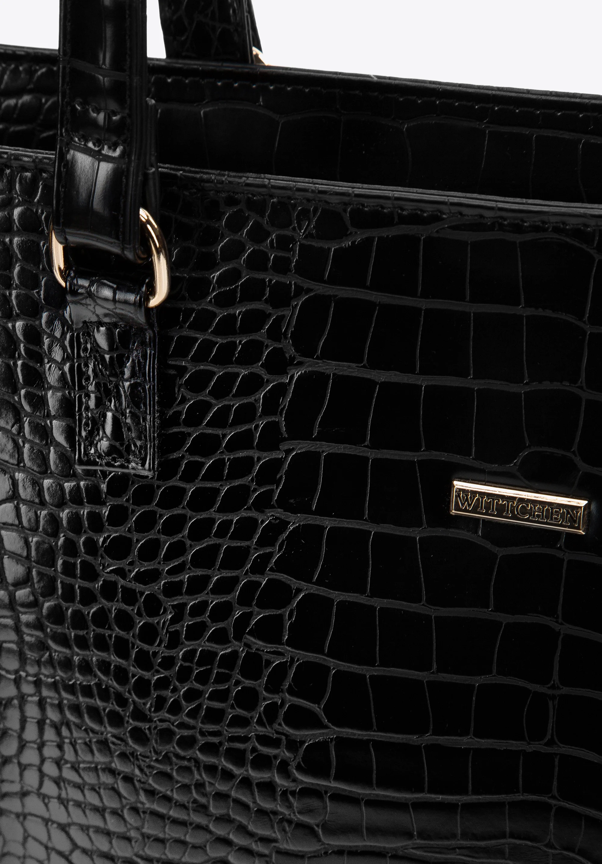 Torebka shopperka z ekoskóry o fakturze croco