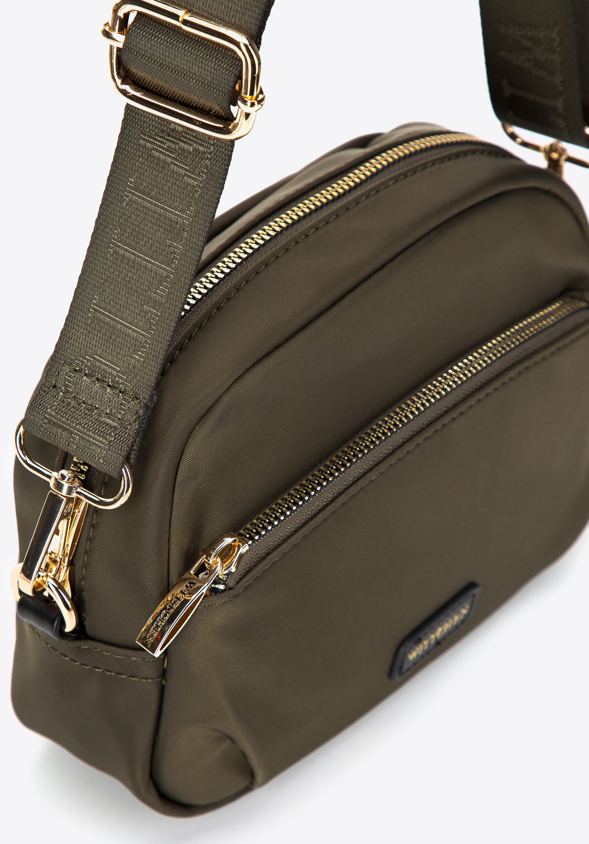 Damska listonoszka z nylonu z kieszenią z przodu