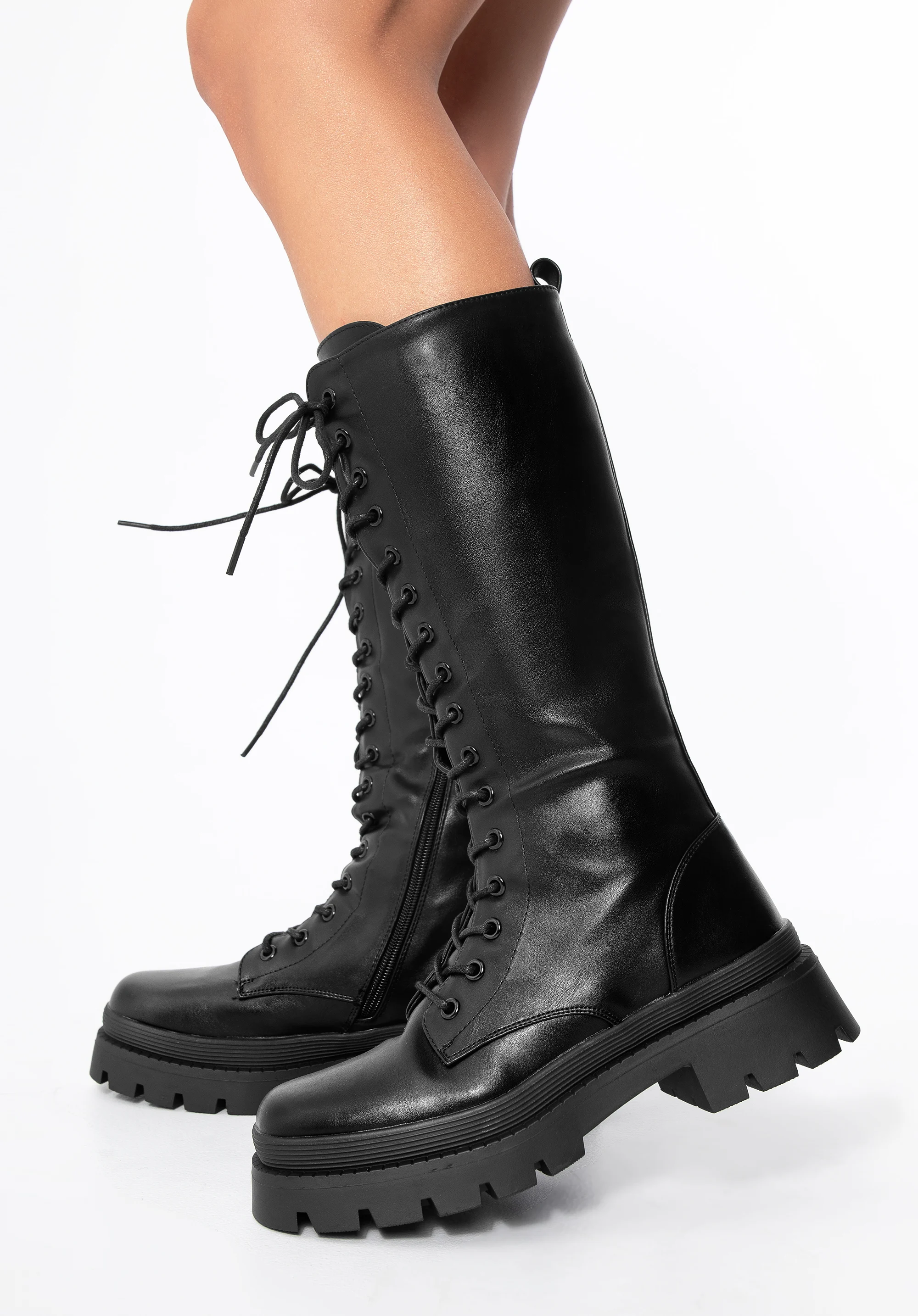 Damskie glany wysokie na platformie