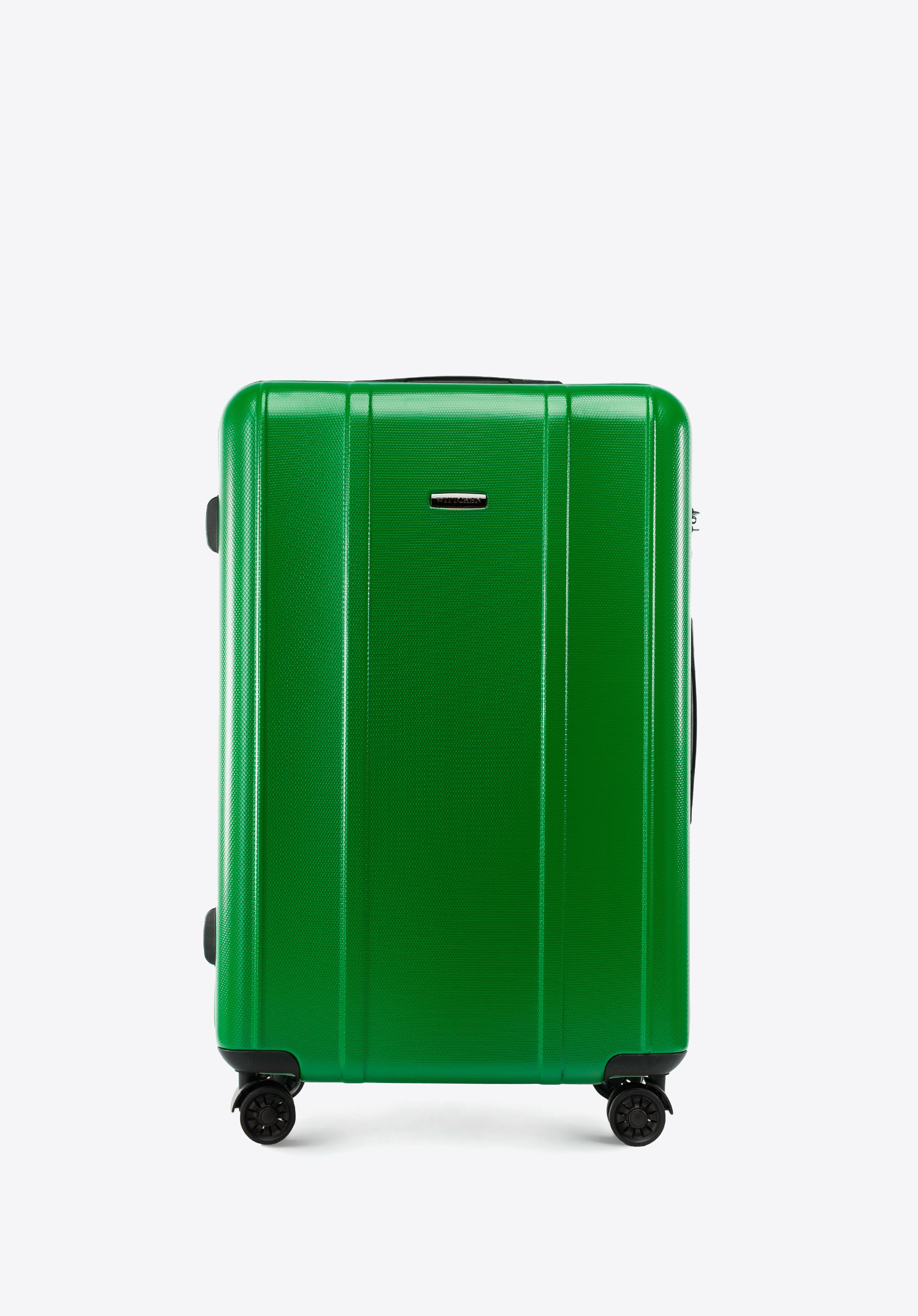 Walizka kabinowa z polikarbonu z pionowymi tłoczeniami