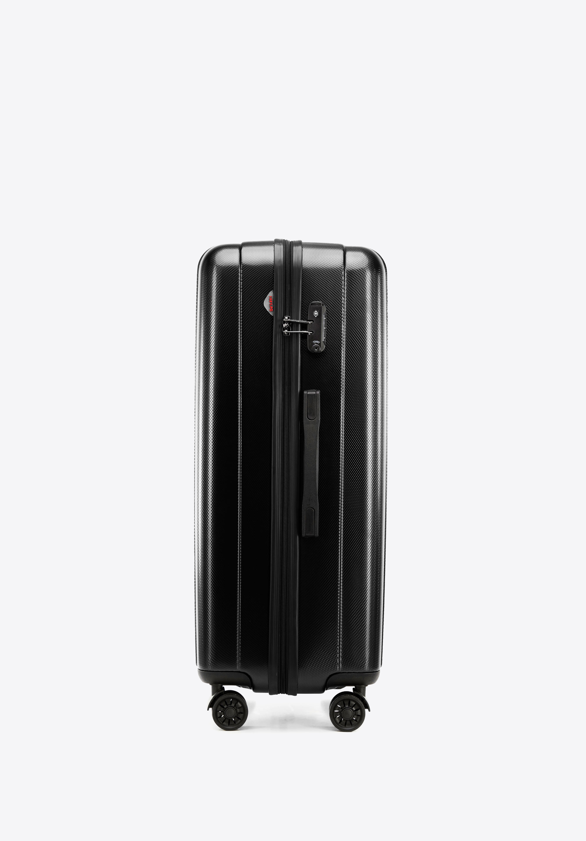 Walizka kabinowa z polikarbonu z pionowymi tłoczeniami