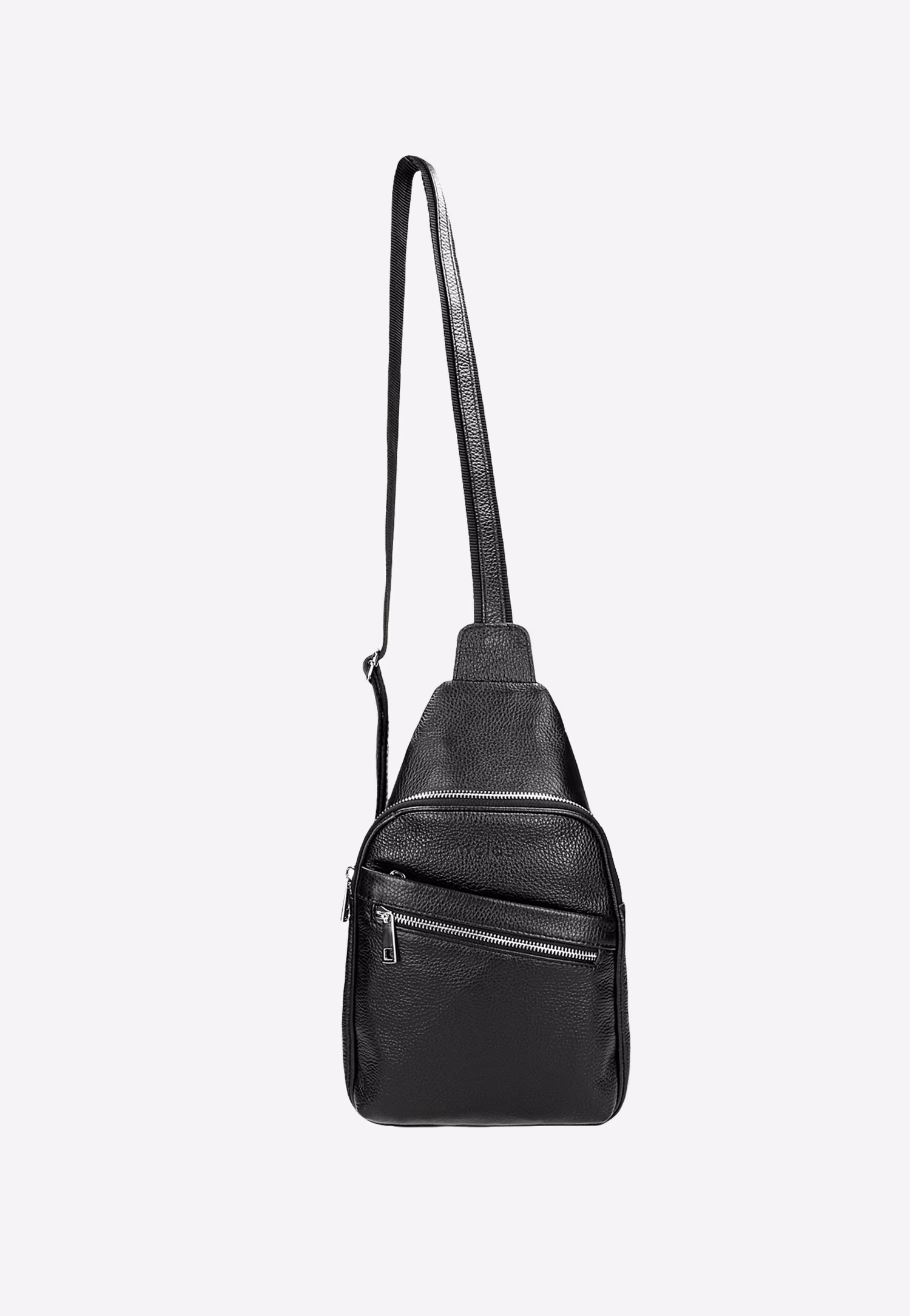 Mała czarna torba męska ze skóry licowej