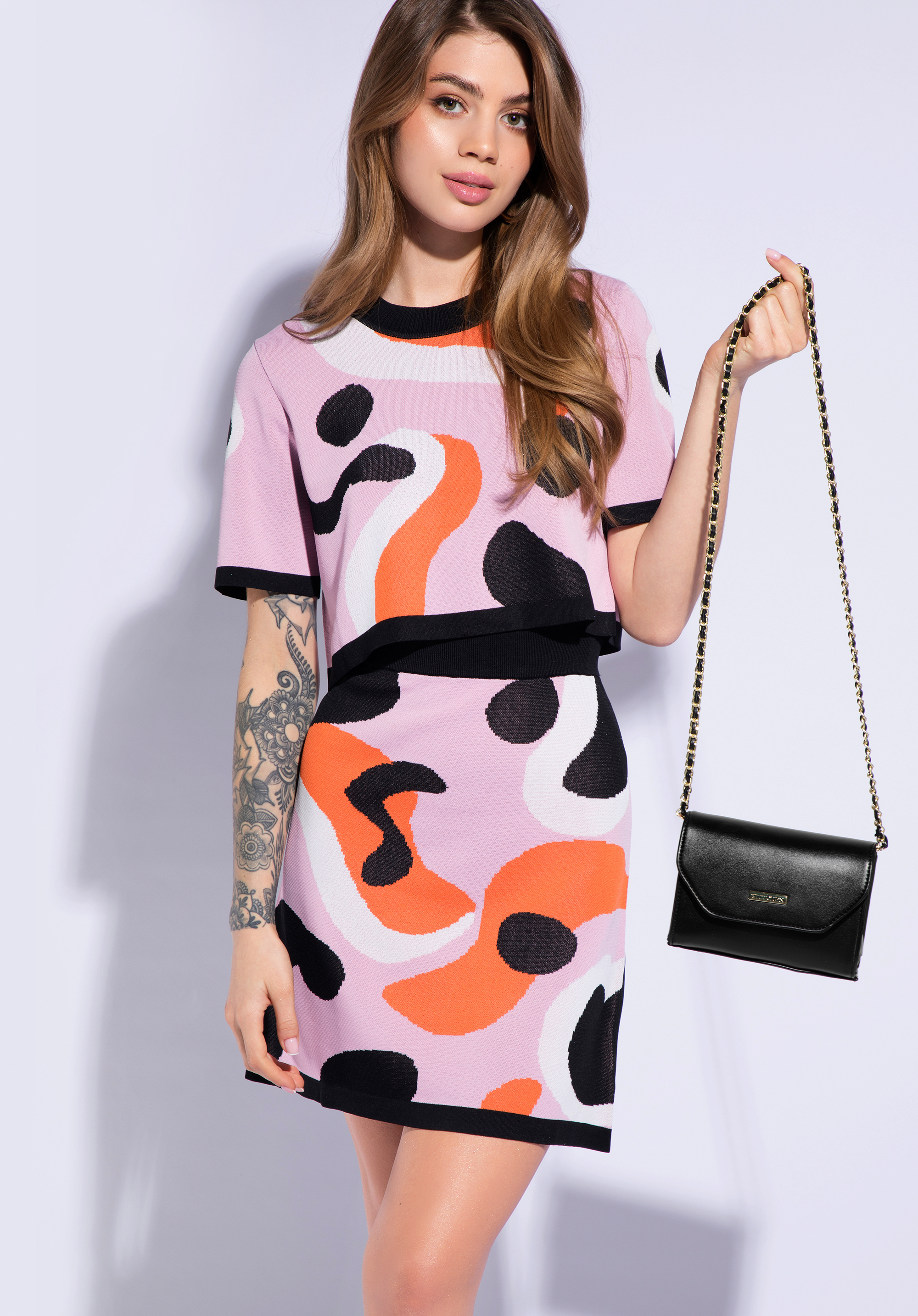 Damska listonoszka z ekoskóry na łańcuszku mała