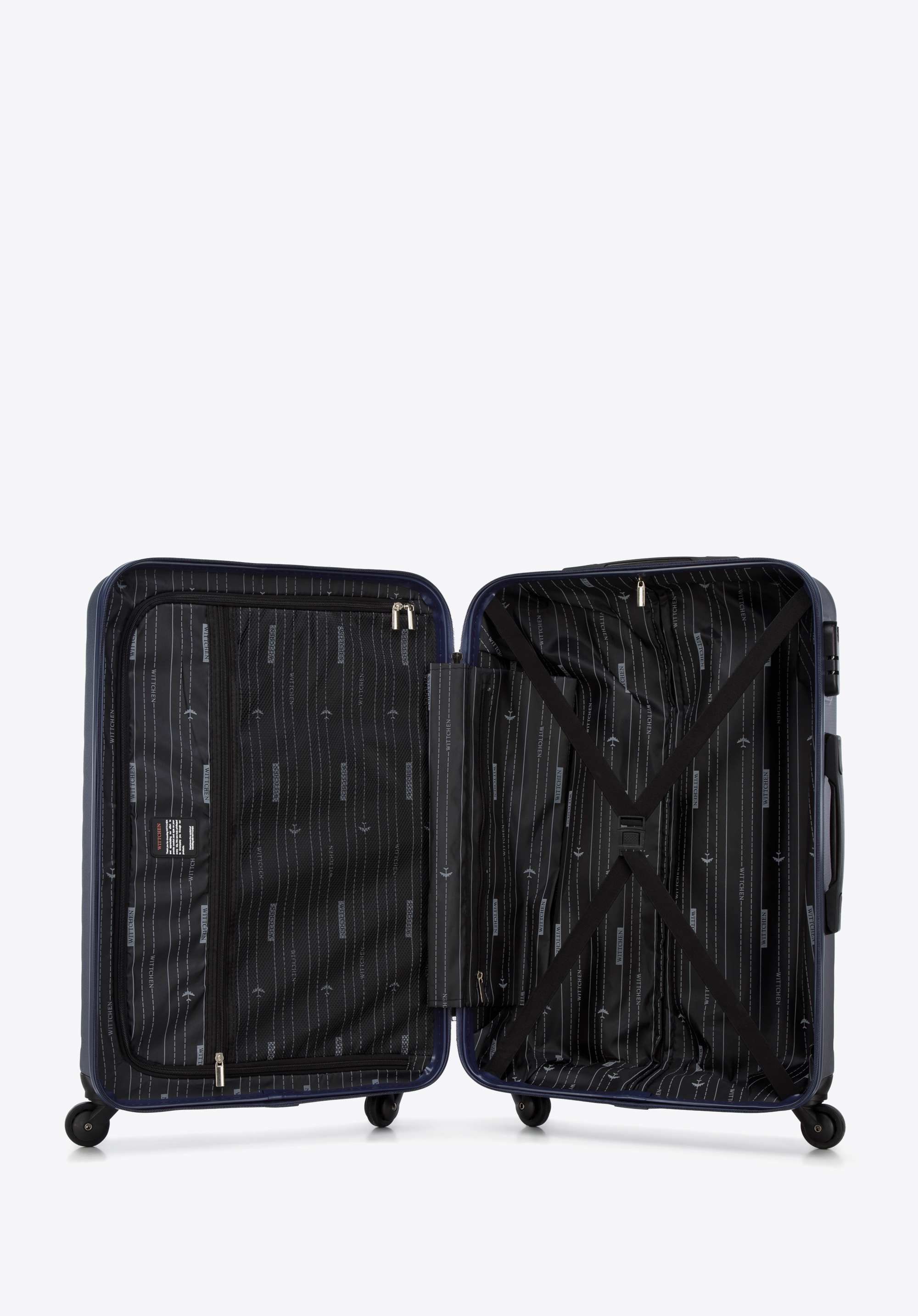 Walizka kabinowa z ABS-u z geometrycznym tłoczeniem