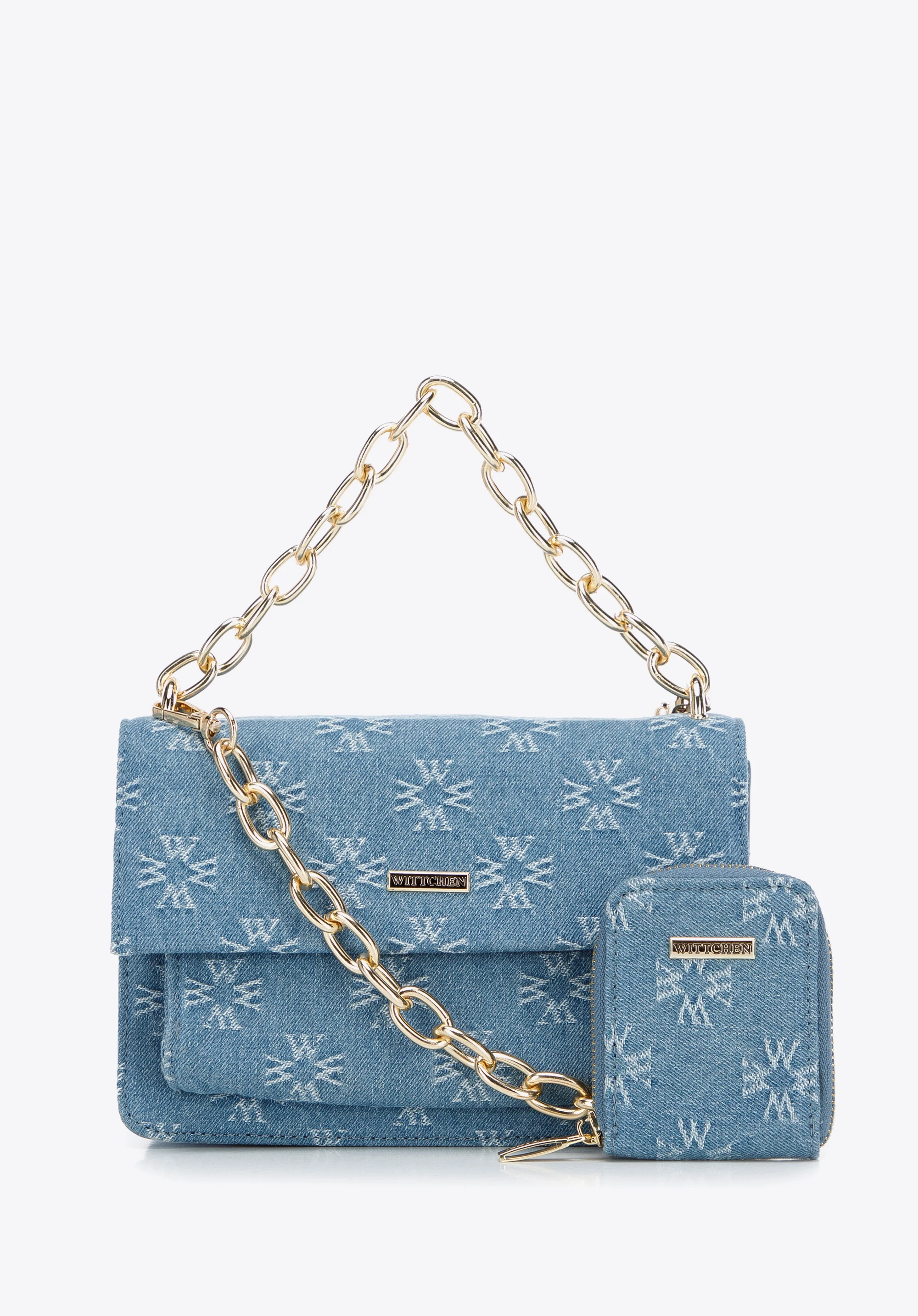 Damska listonoszka dżinsowa w monogram mała