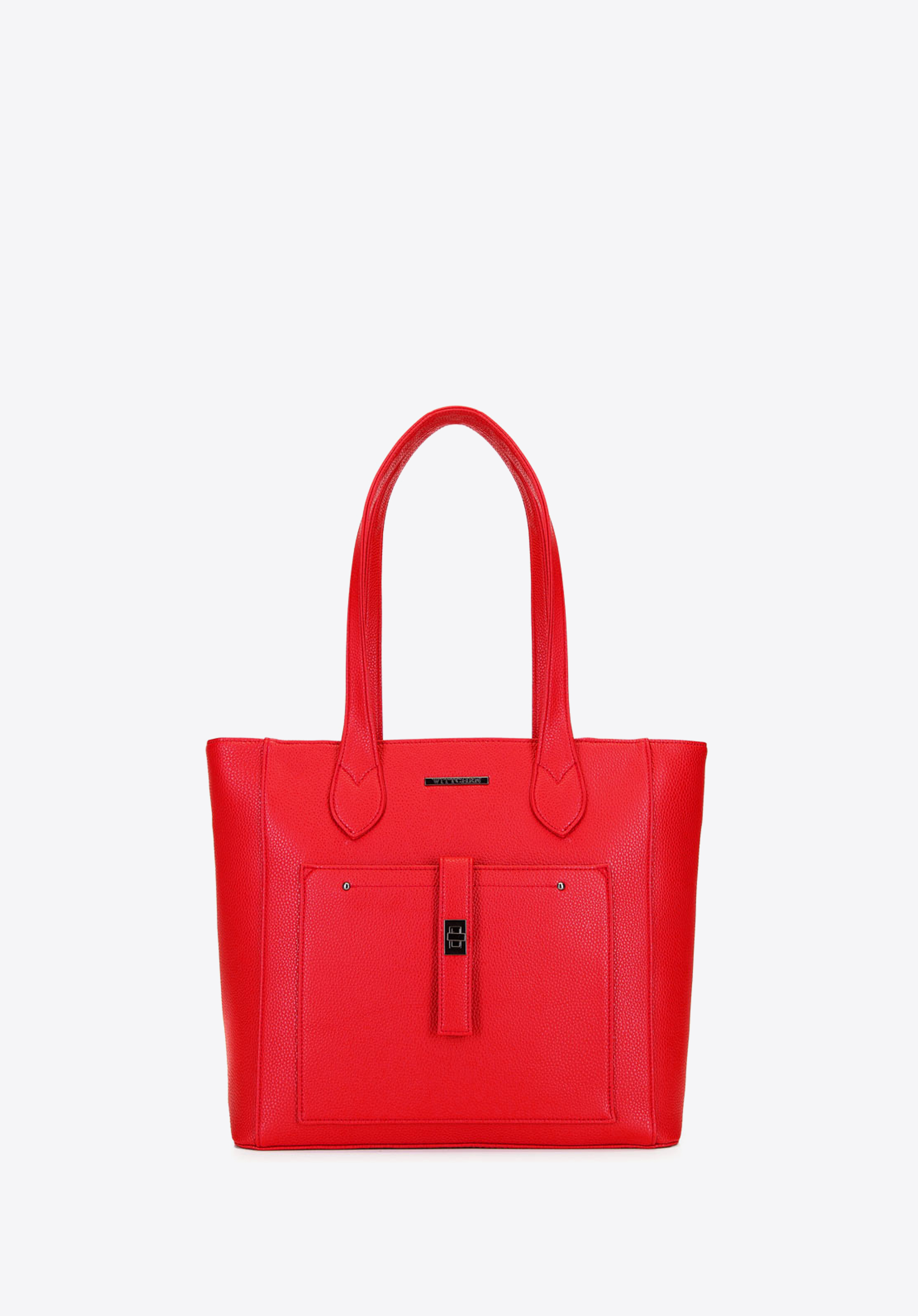 Torebka shopperka klasyczna z kieszenią z przodu