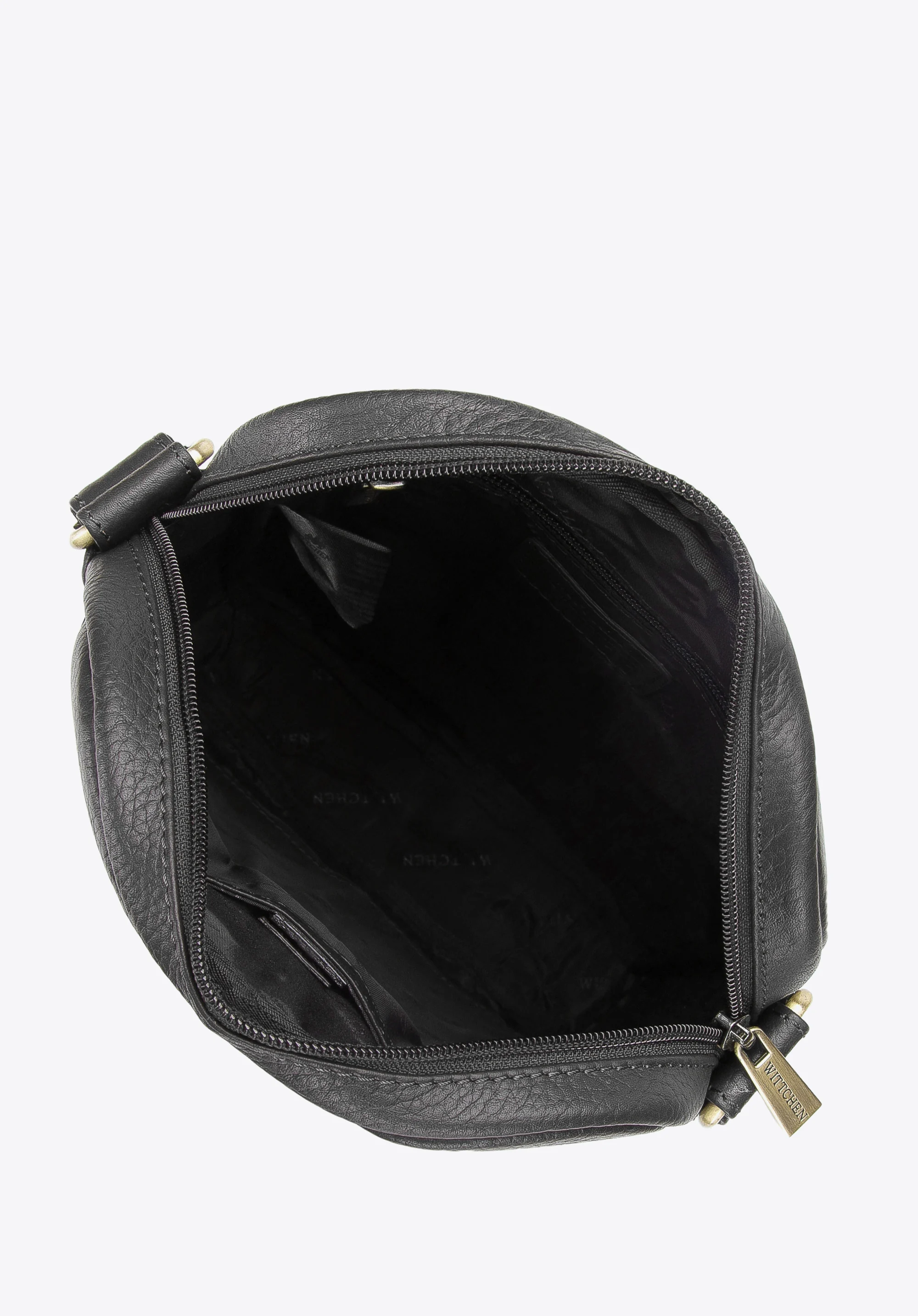 Męska listonoszka skórzana z pionowym suwakiem