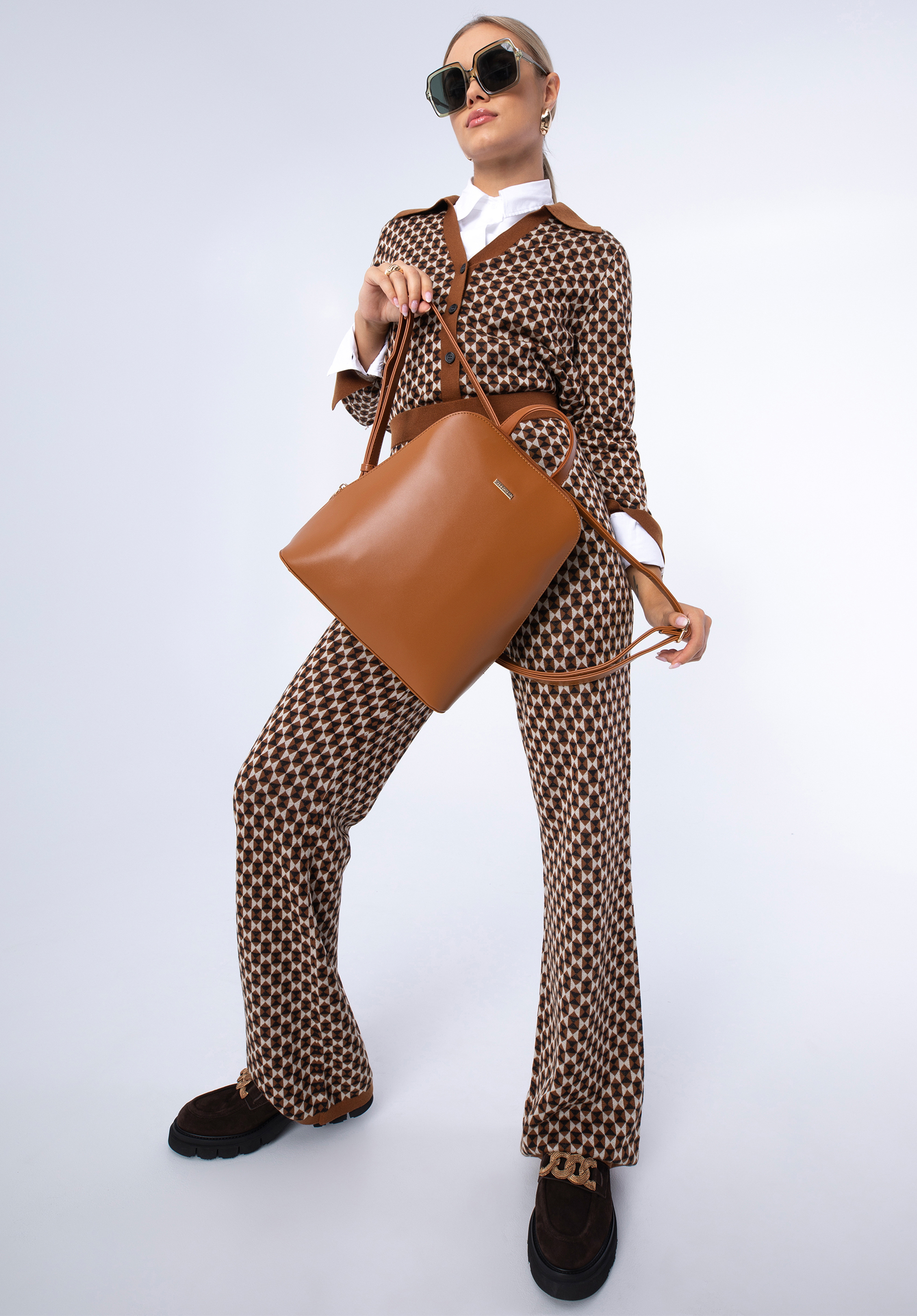 Damski plecak z ekoskóry trapezowy