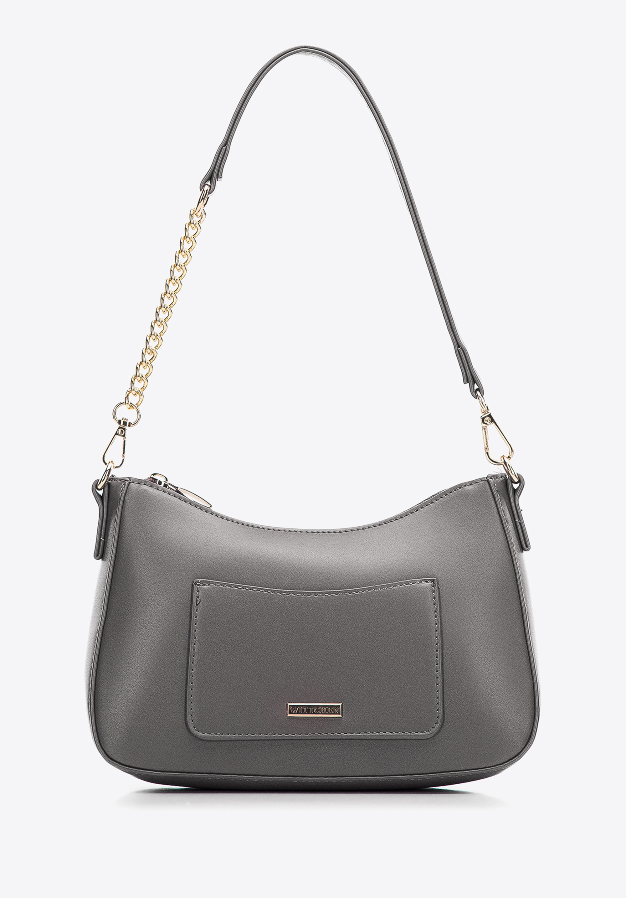 Damska torebka bagietka z matowej ekoskóry z łańcuszkiem