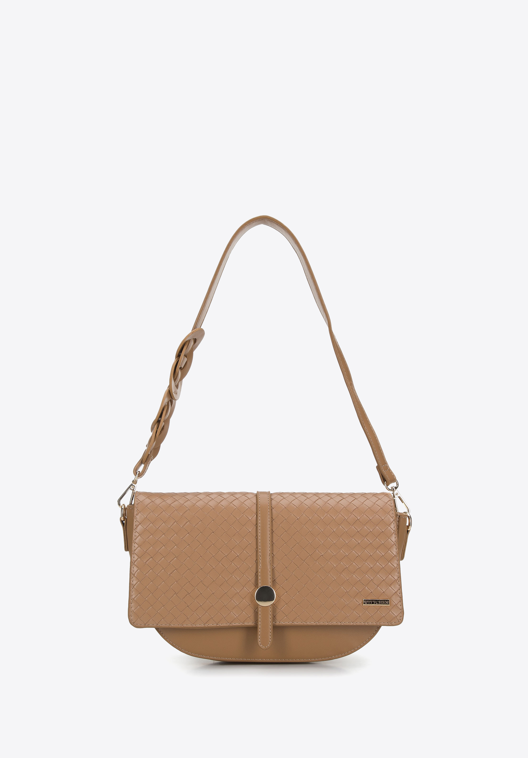 Torebka półksiężyc z plecionką