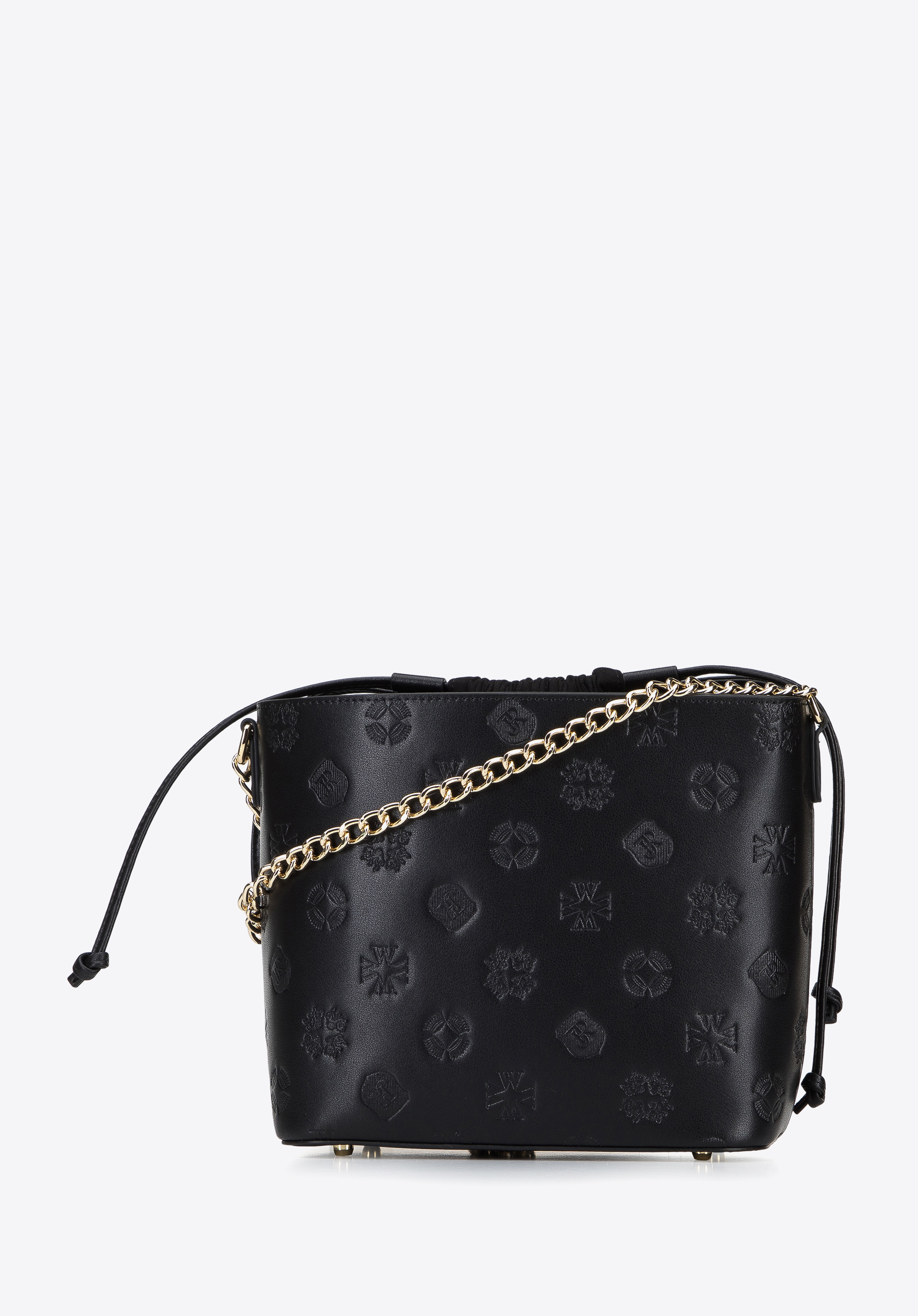 Torebka kubełek skórzana w monogram