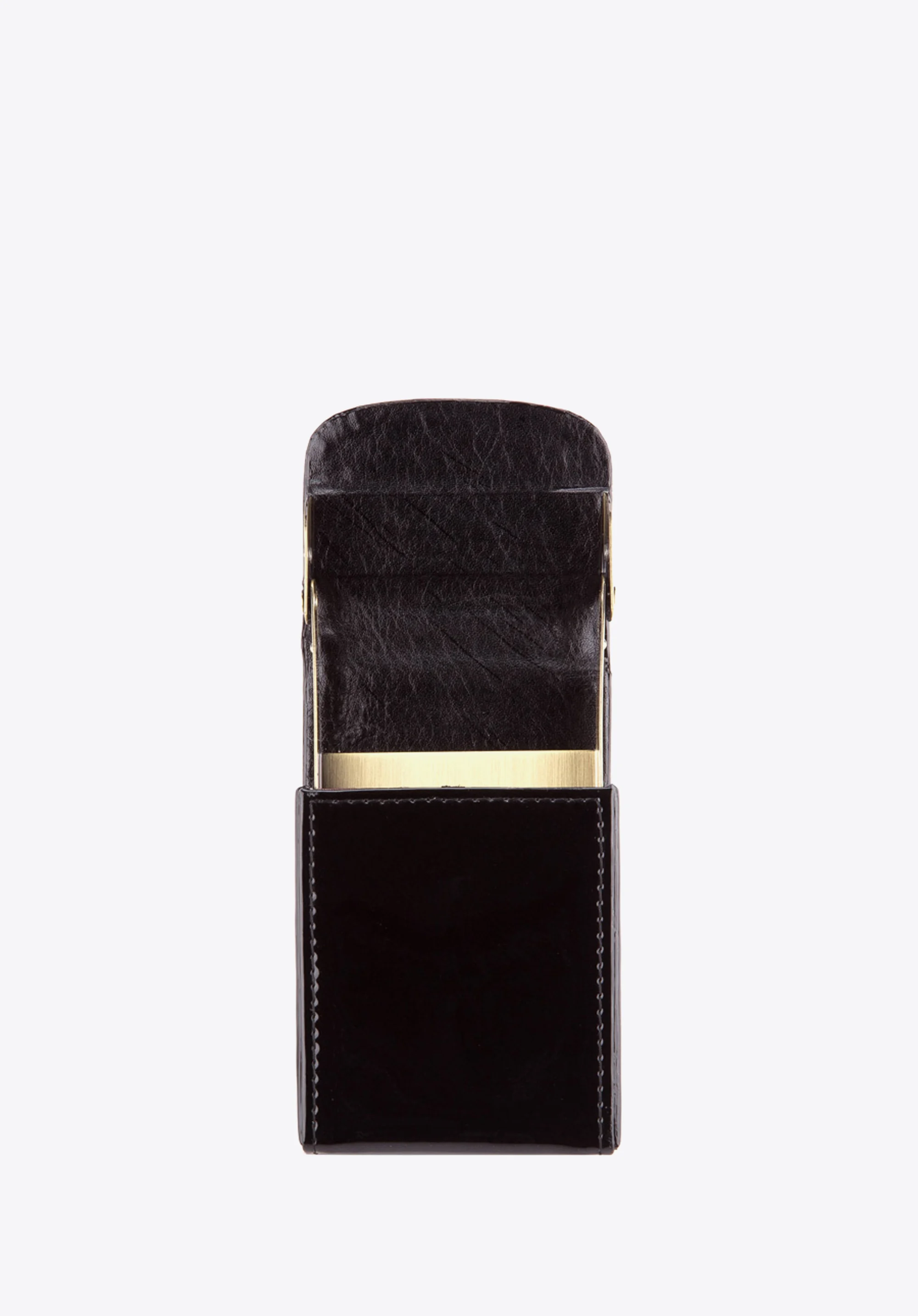 Etui na wizytówki ze skóry lakierowanej pionowe