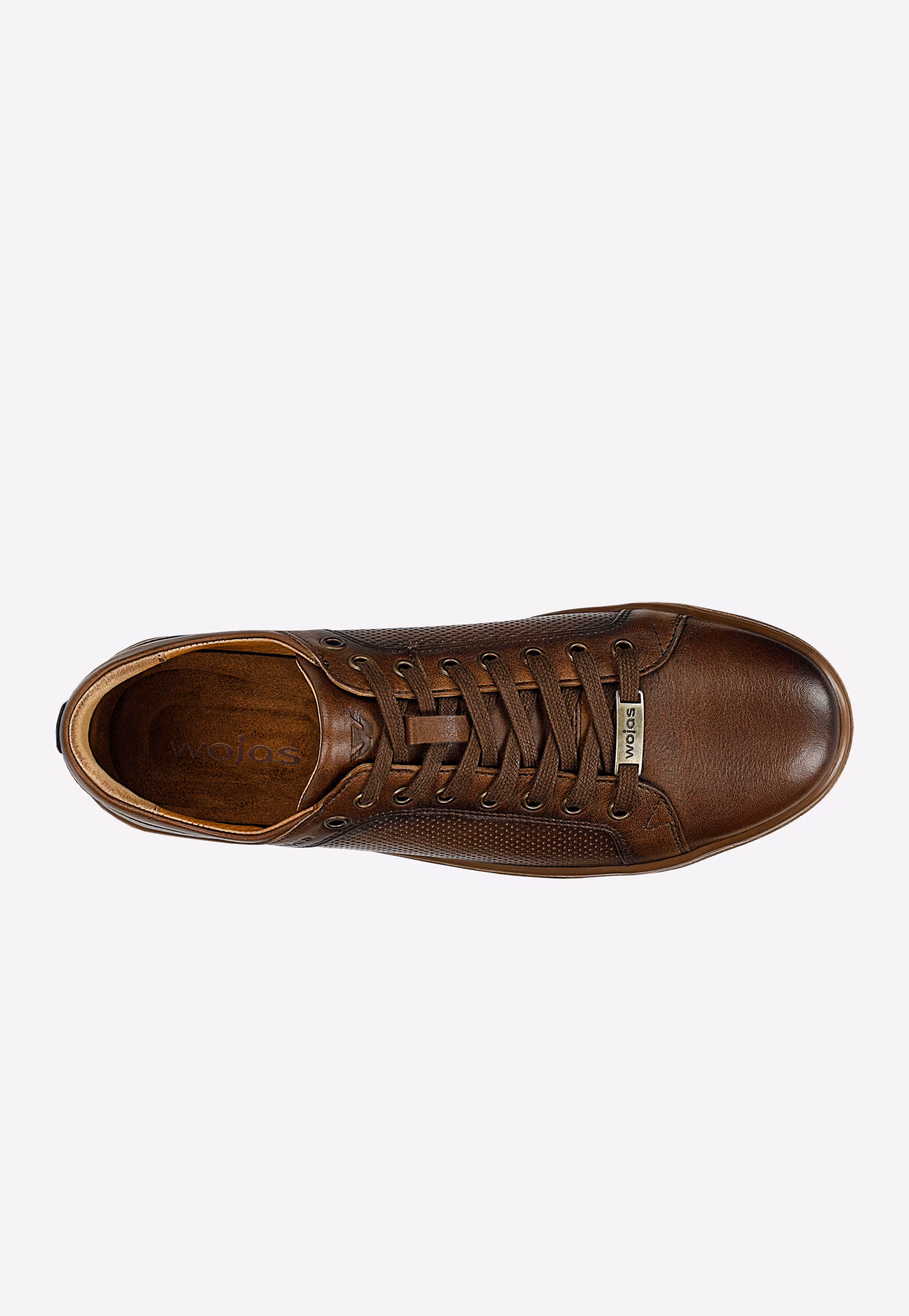 Brązowe trampki męskie z ciekawym tłoczeniem