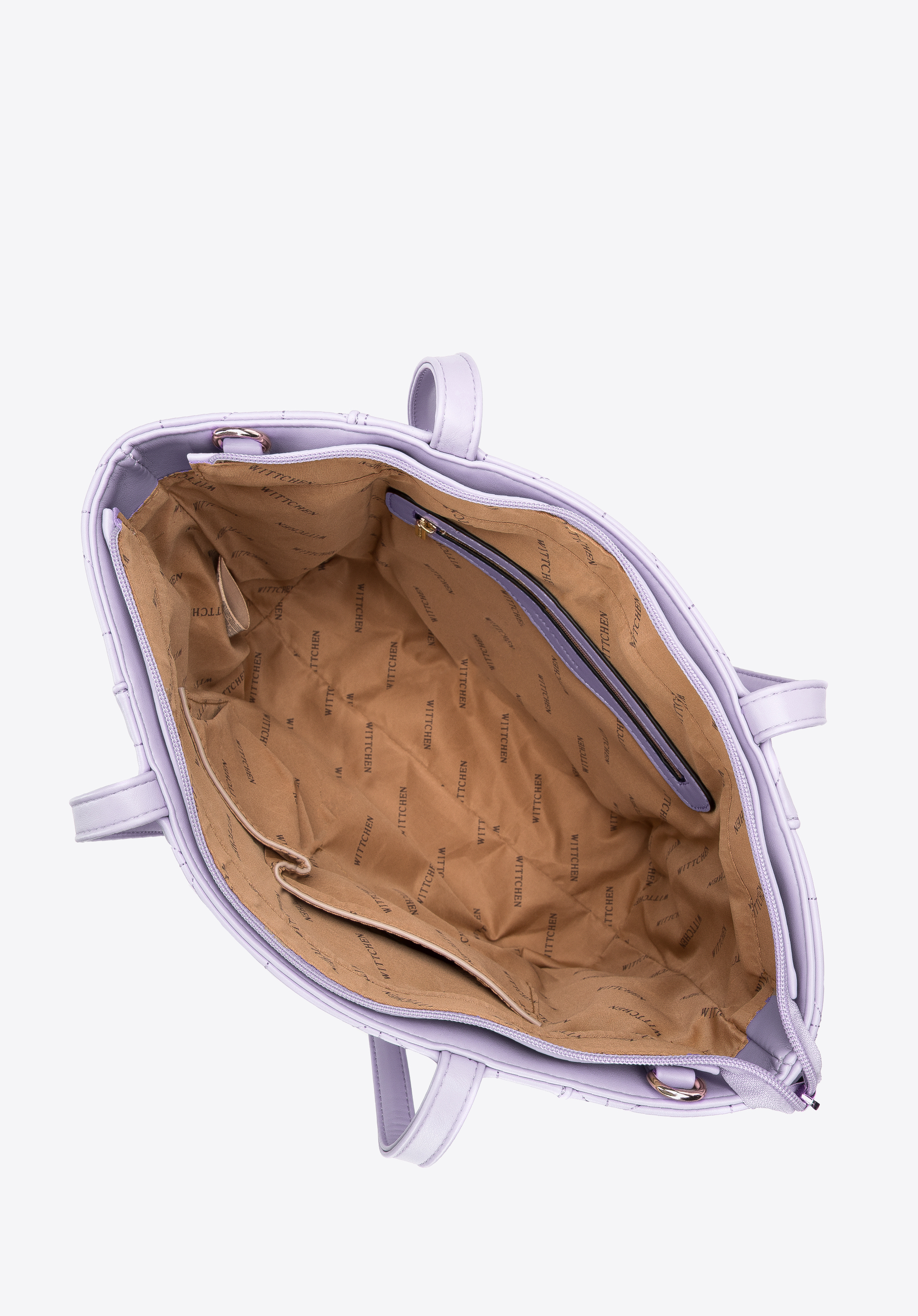 Torebka shopperka z ekoskóry pikowanej w trójkąty