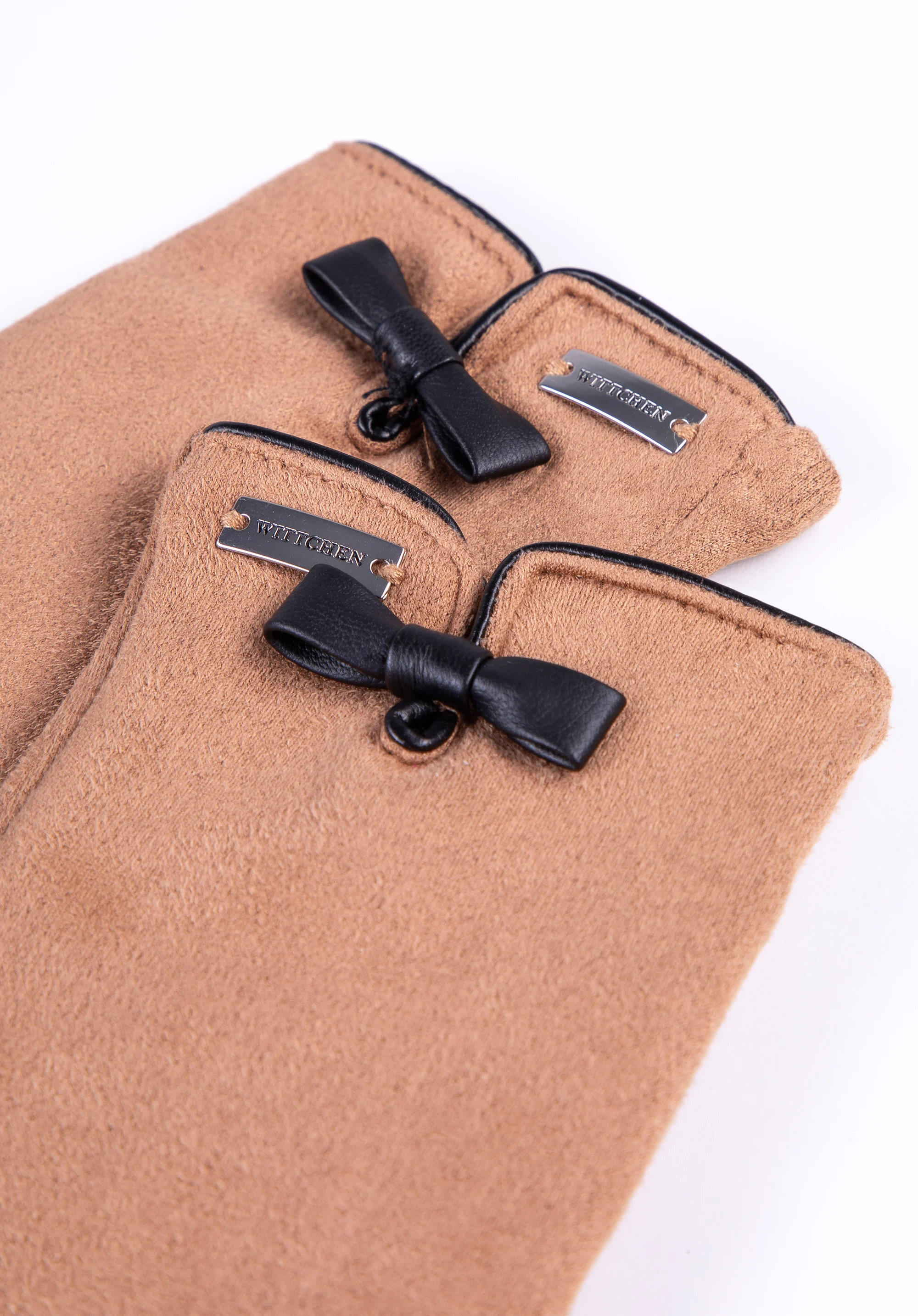 Damskie rękawiczki z kokardką