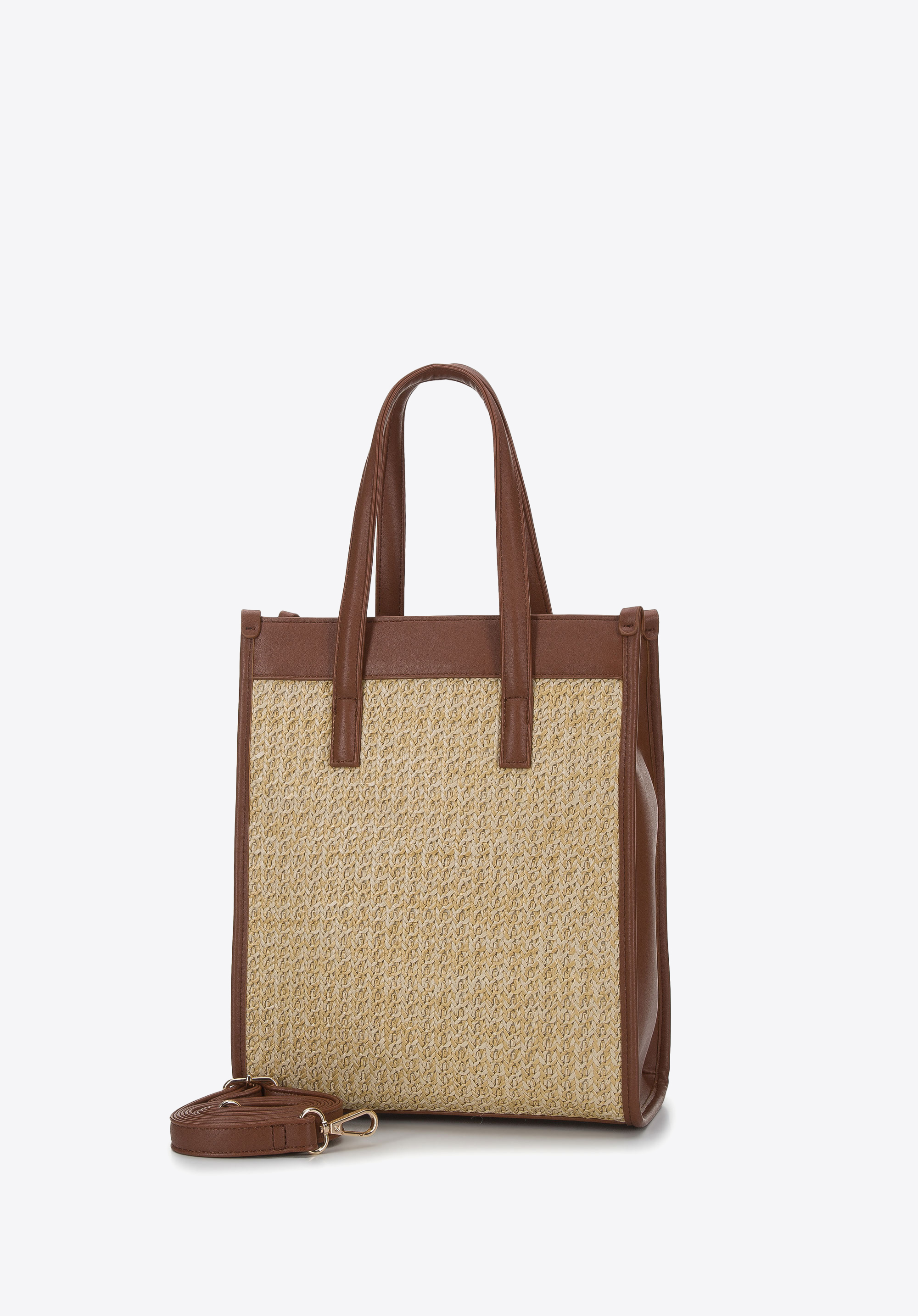 Torebka shopperka z plecionką mała