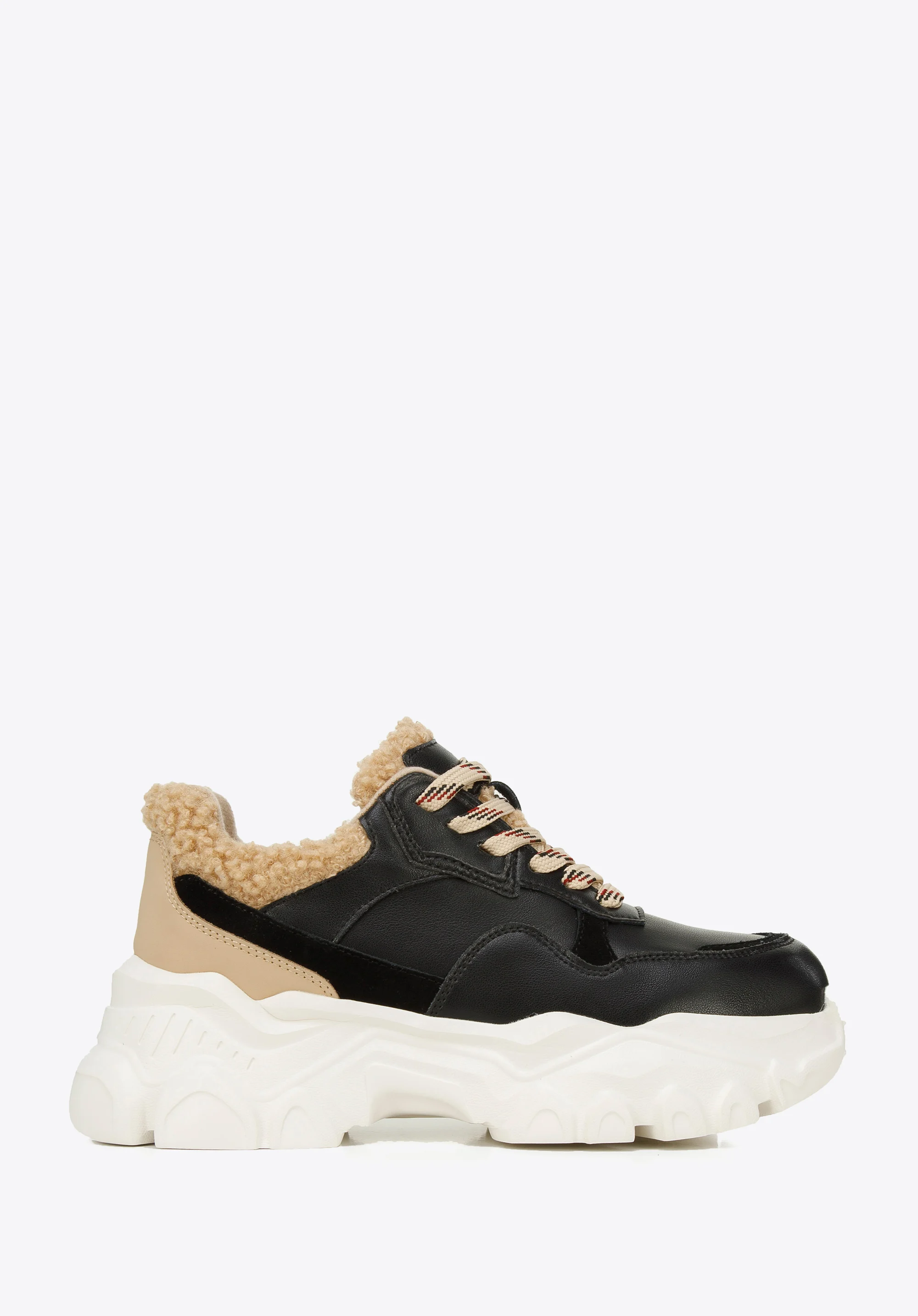 Damskie sneakersy ze sztucznym futrem