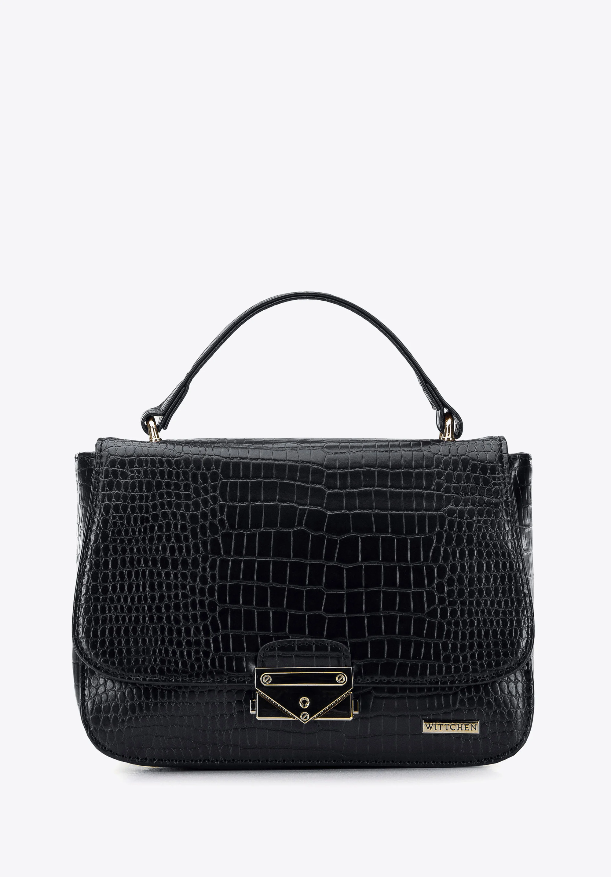 Torebka kuferek z ekoskóry croco prosta