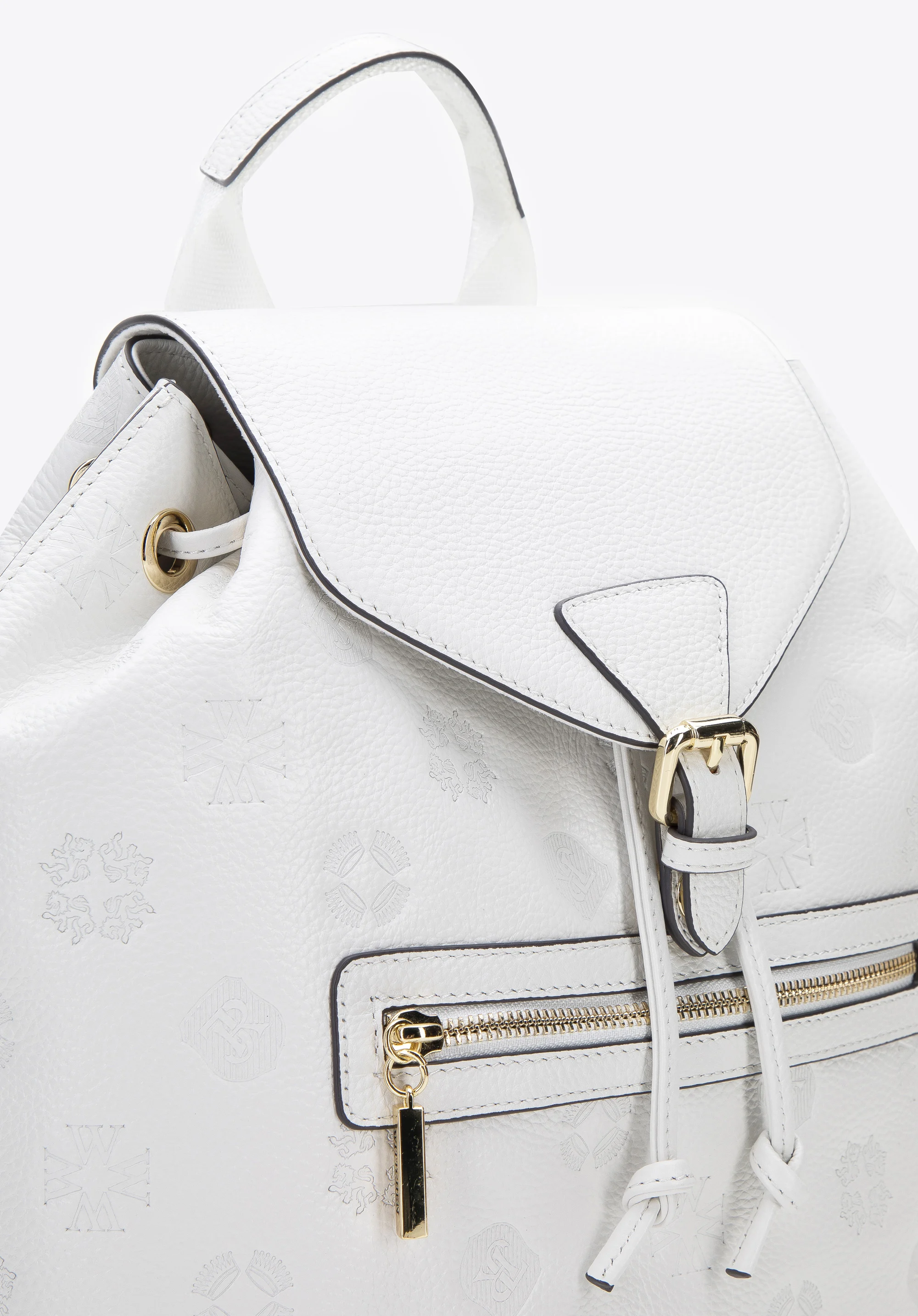 Damski plecak worek skórzany z monogramem