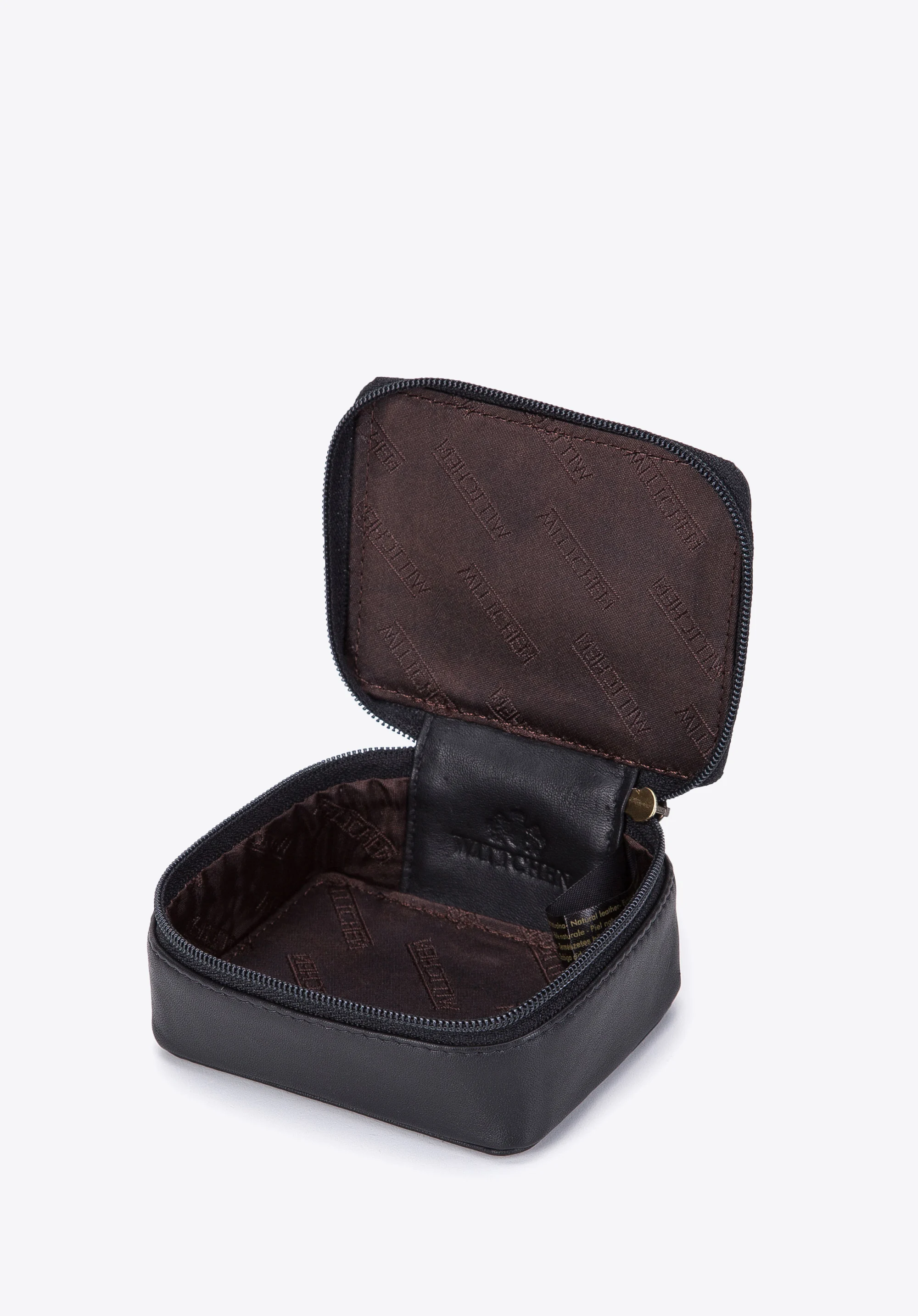 Minikosmetyczka z gładkiej skóry pudełkowa