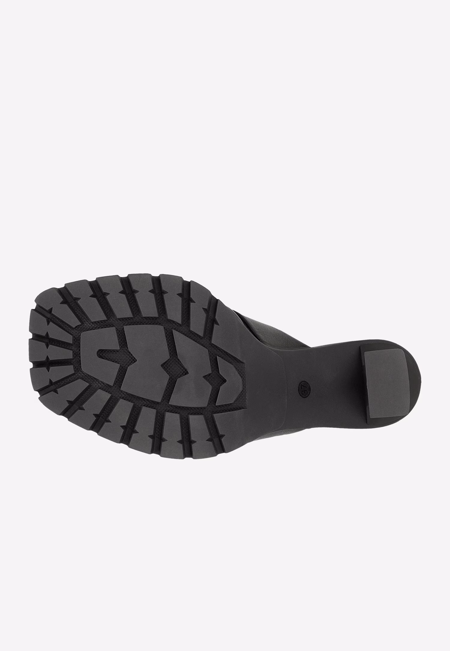 Czarne skórzane klapki damskie na obcasie