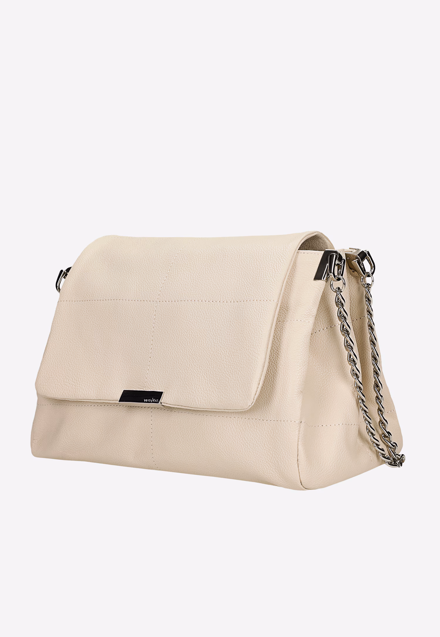 Mała beżowa skórzana torebka na co dzień