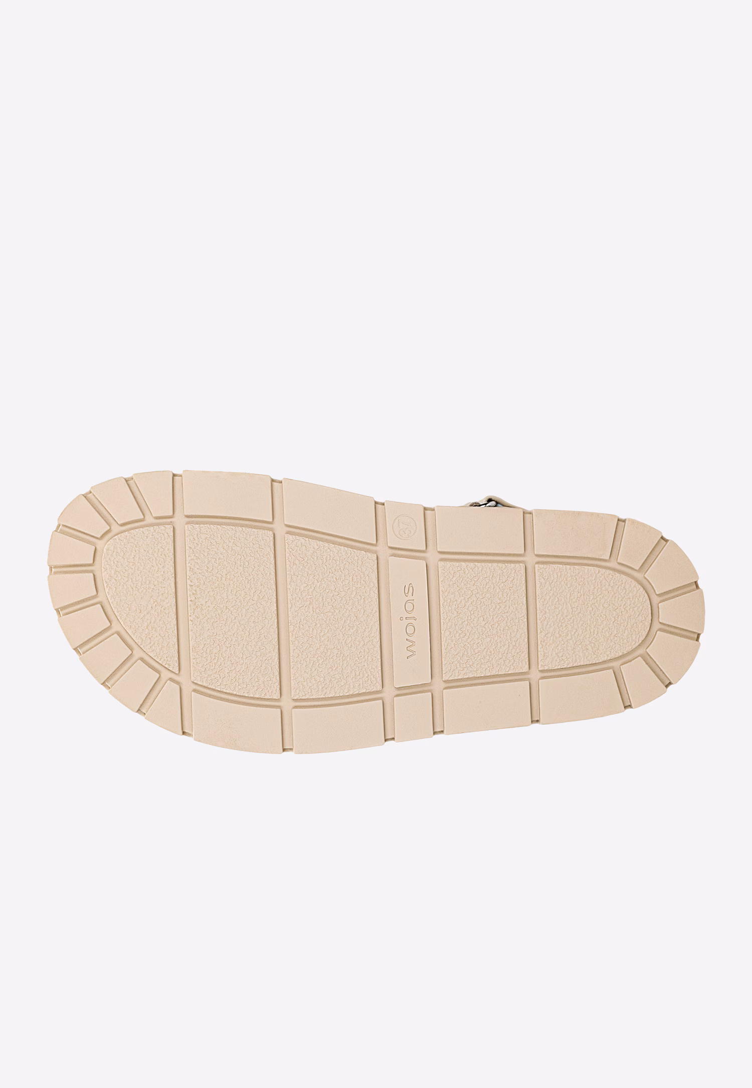 Beżowe masywne sandały damskie ze skóry licowej