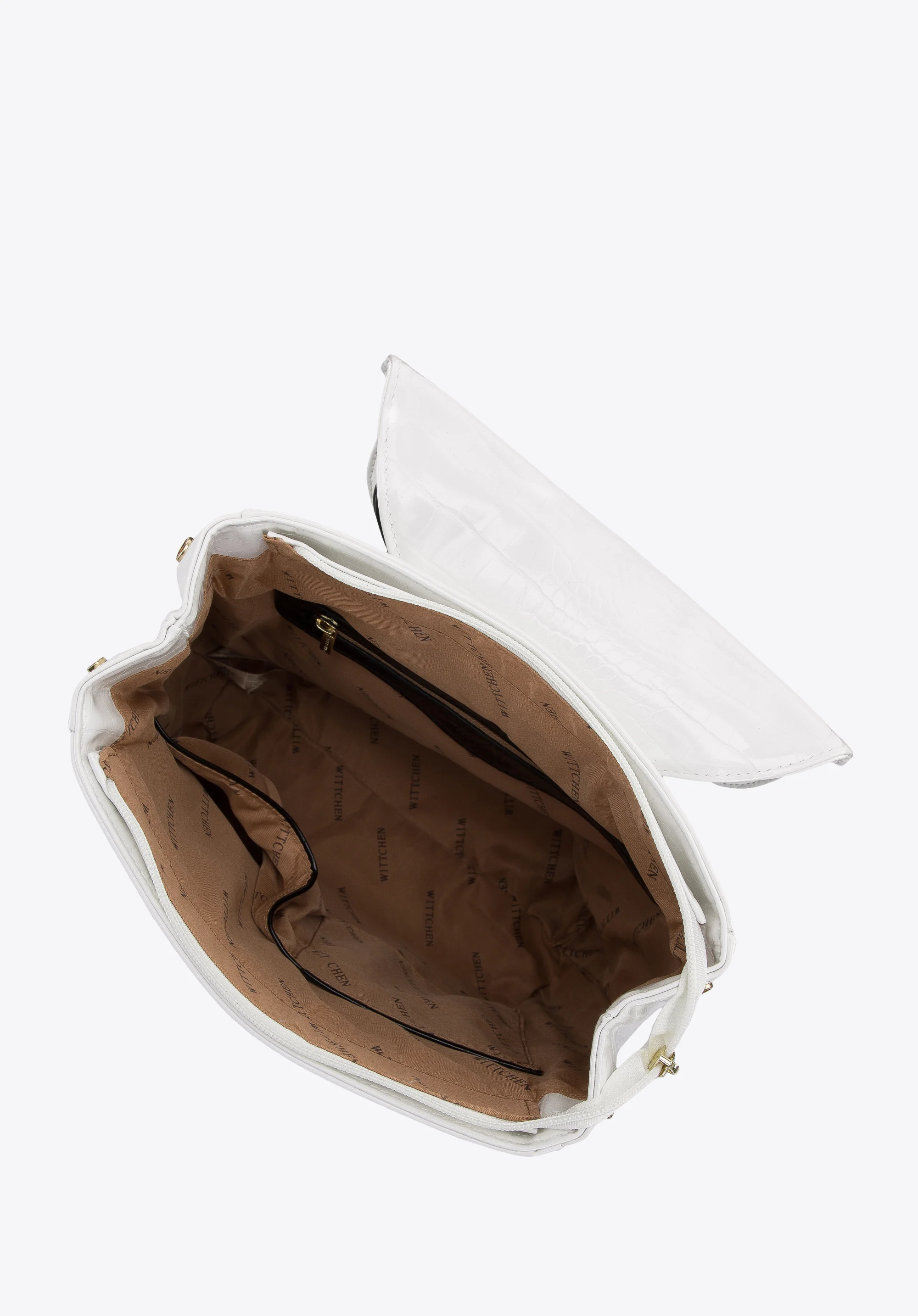 Damski plecak z ekoskóry croco z kieszenią z przodu