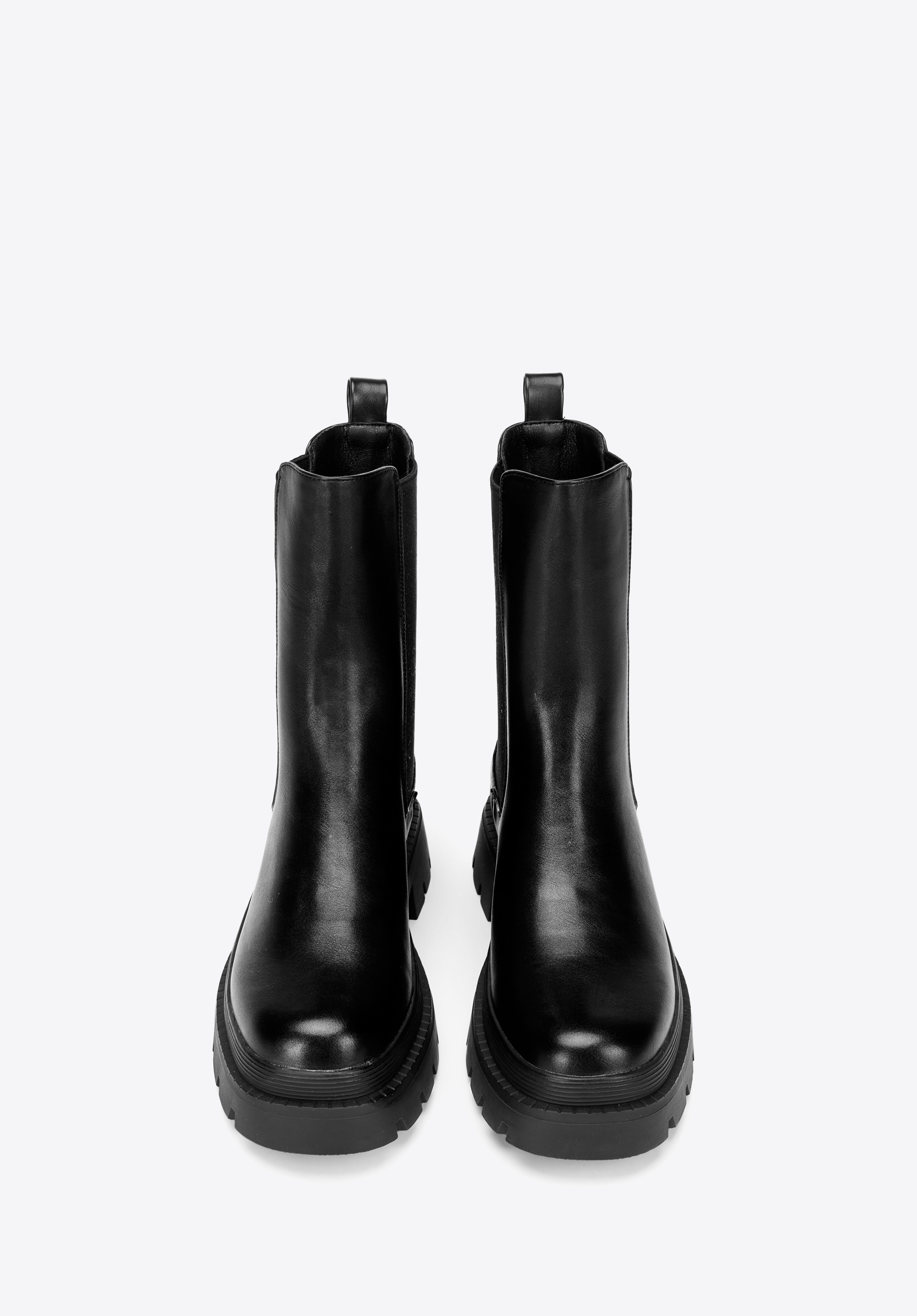 Damskie sztyblety z ekoskóry na grubej platformie