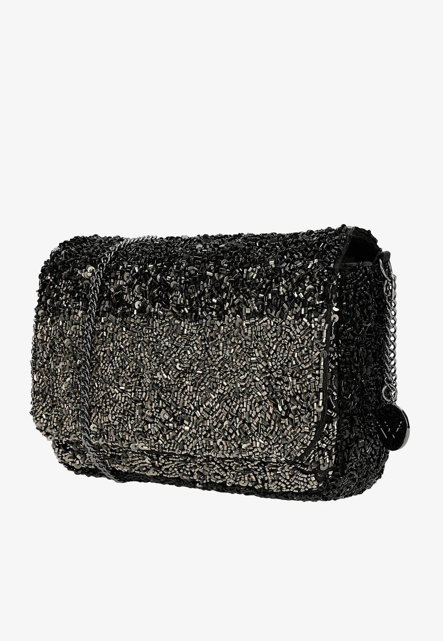 Czarna wizytowa torebka z koralikami