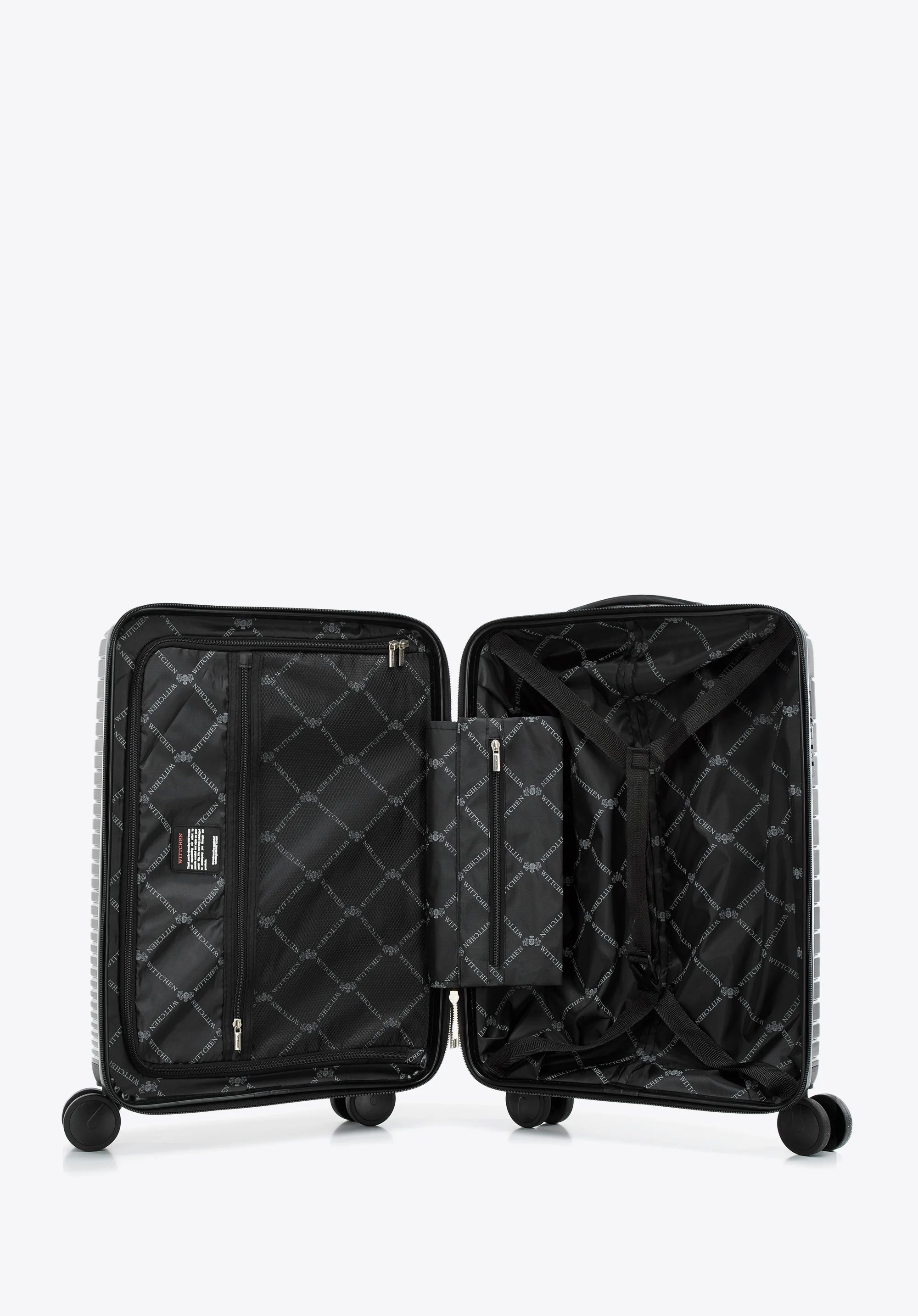 Walizka kabinowa z polipropylenu z błyszczącymi paskami