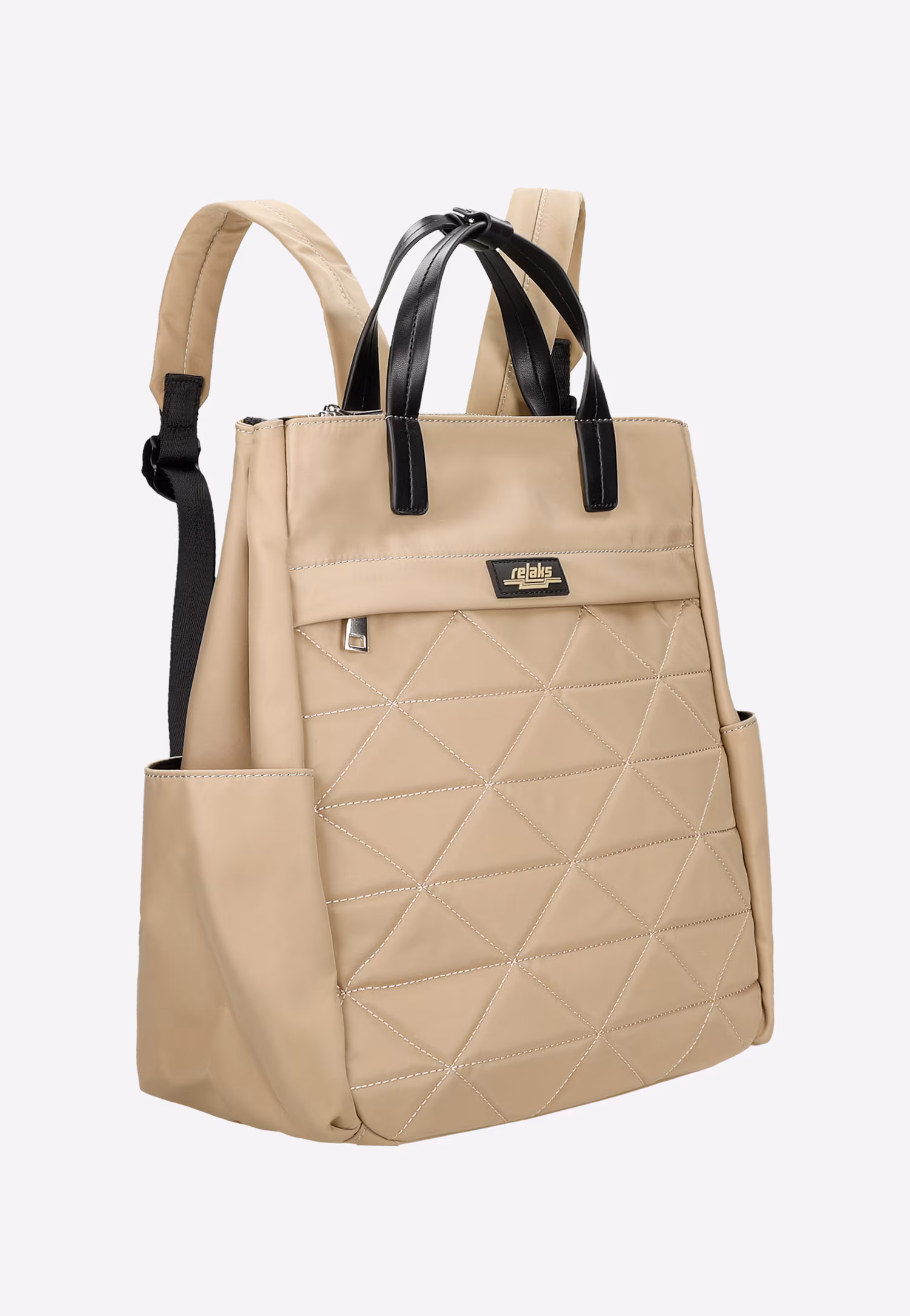 RELAKS beżowy plecak damski z pikowaniem