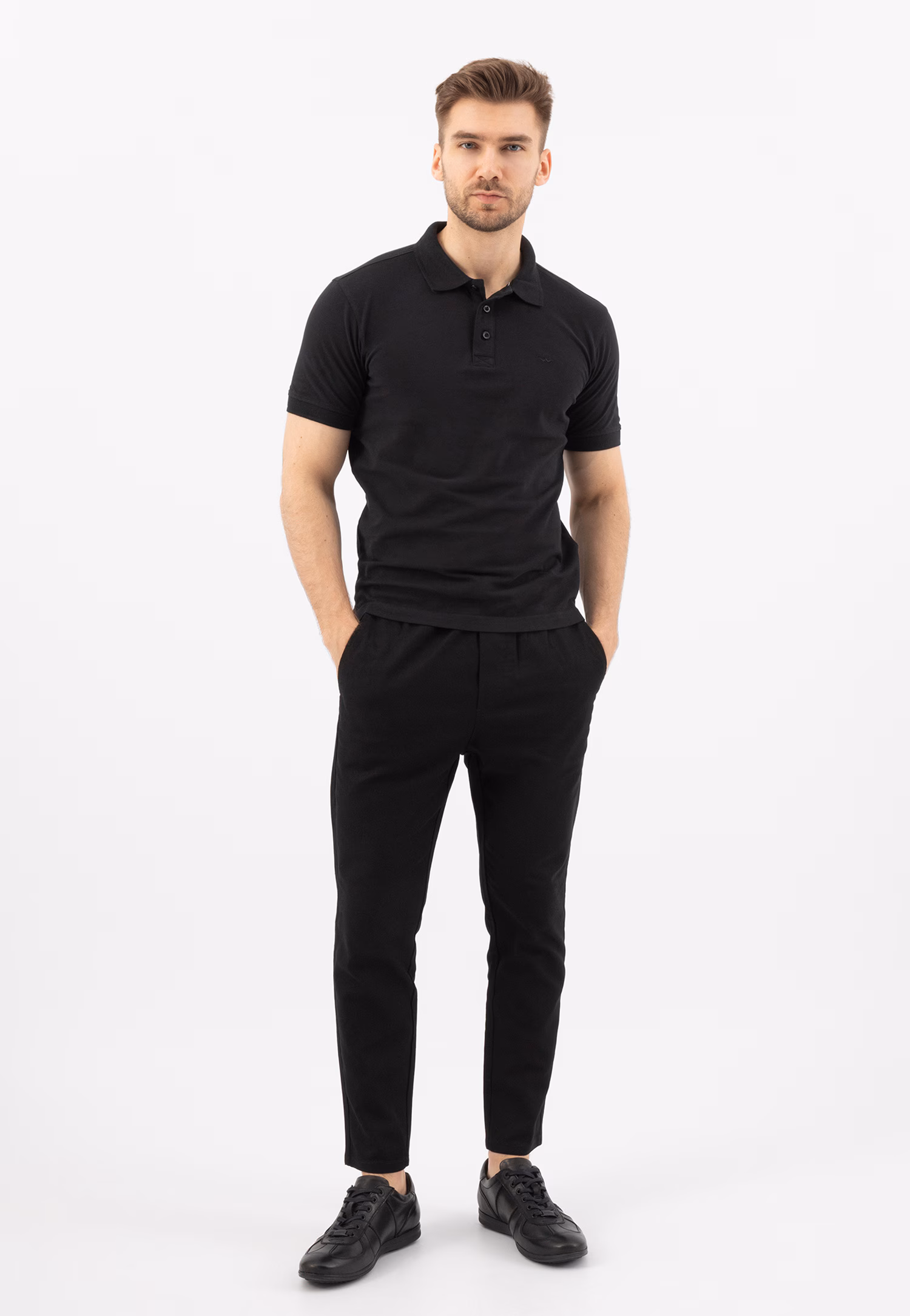 Jasnobrązowe sneakersy męskie ze skóry licowej