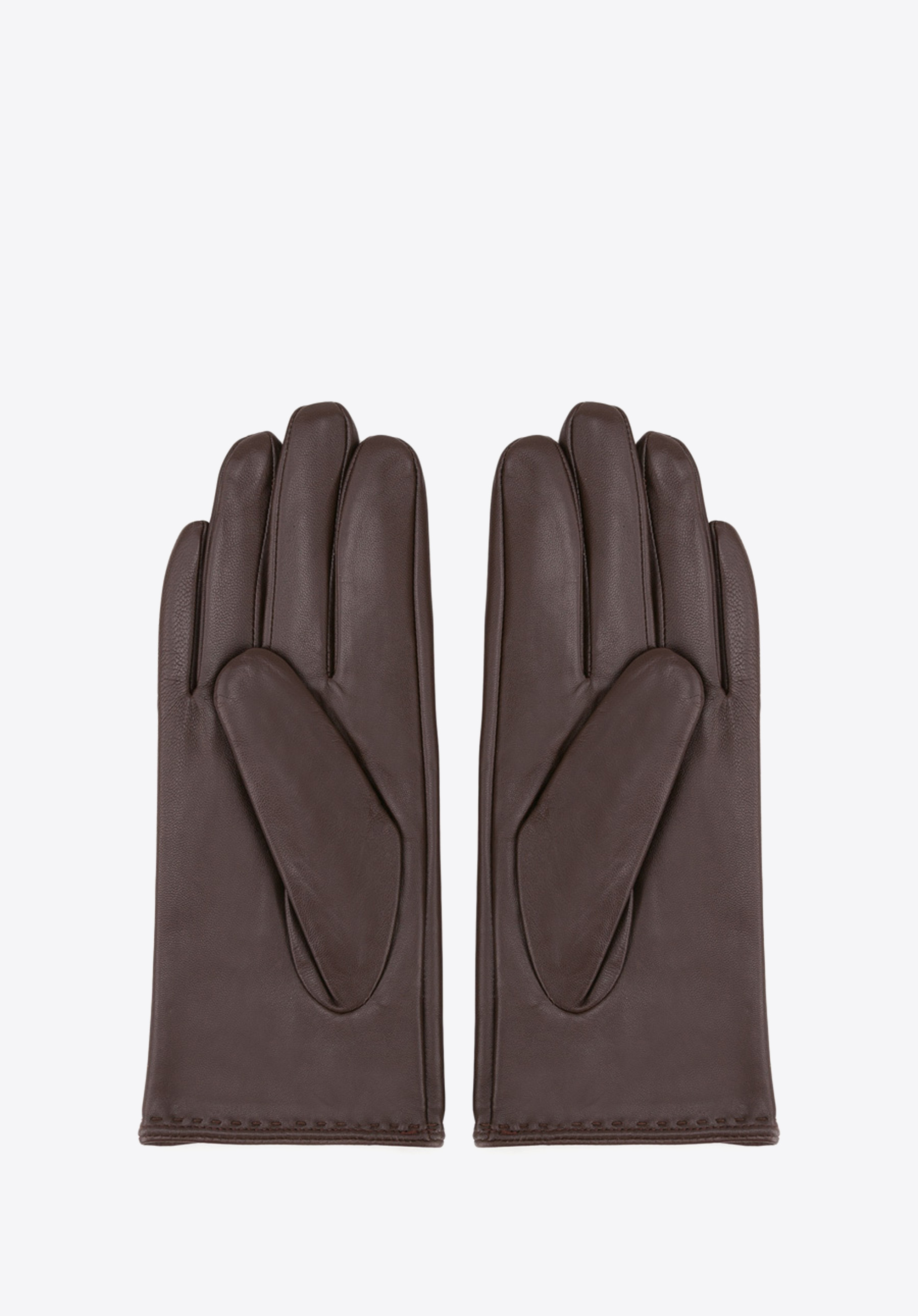 Damskie rękawiczki ze skóry z wycięciem