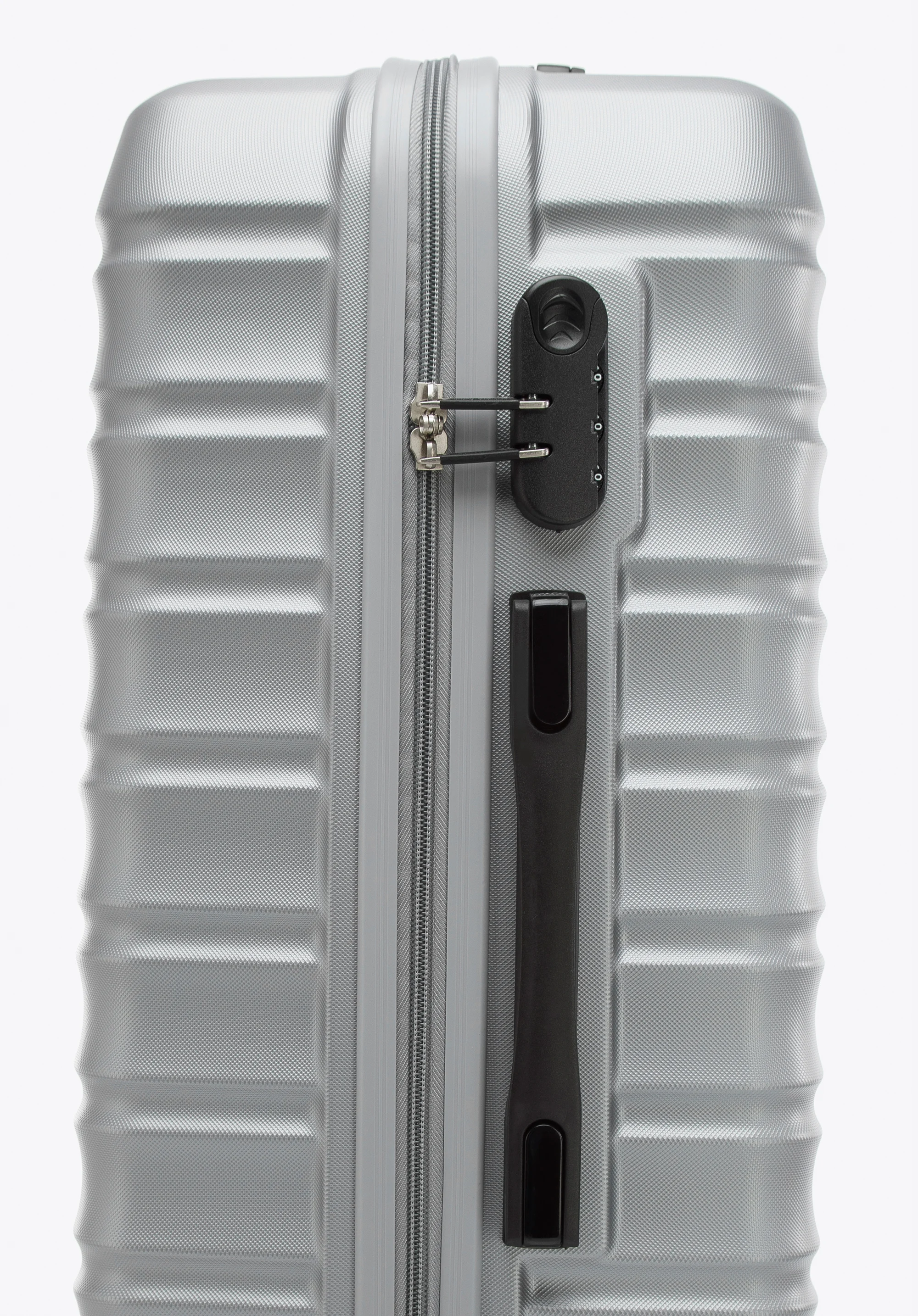 Duża walizka z ABS-u z żebrowaniem