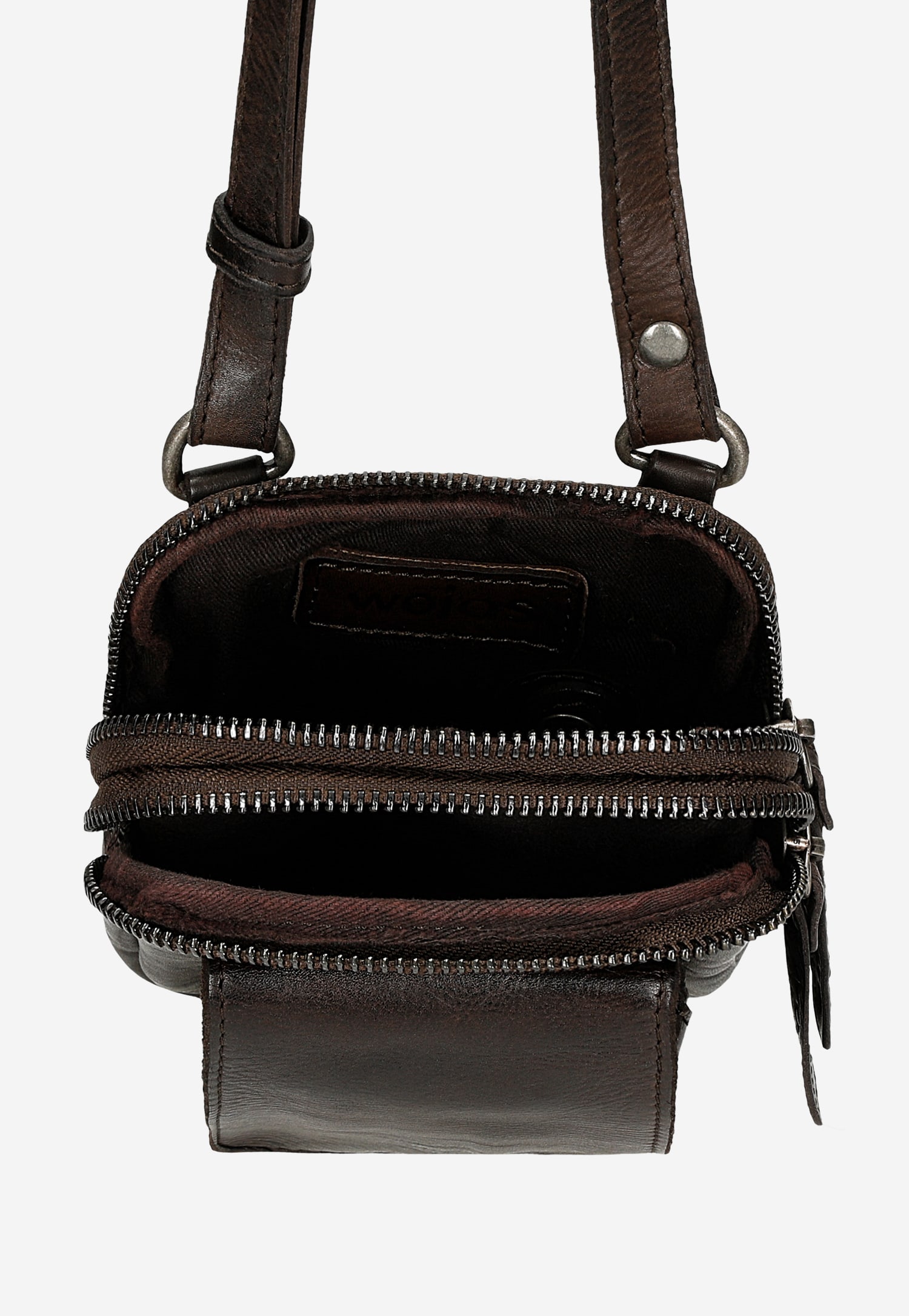 Mała czarna torba męska ze skóry licowej