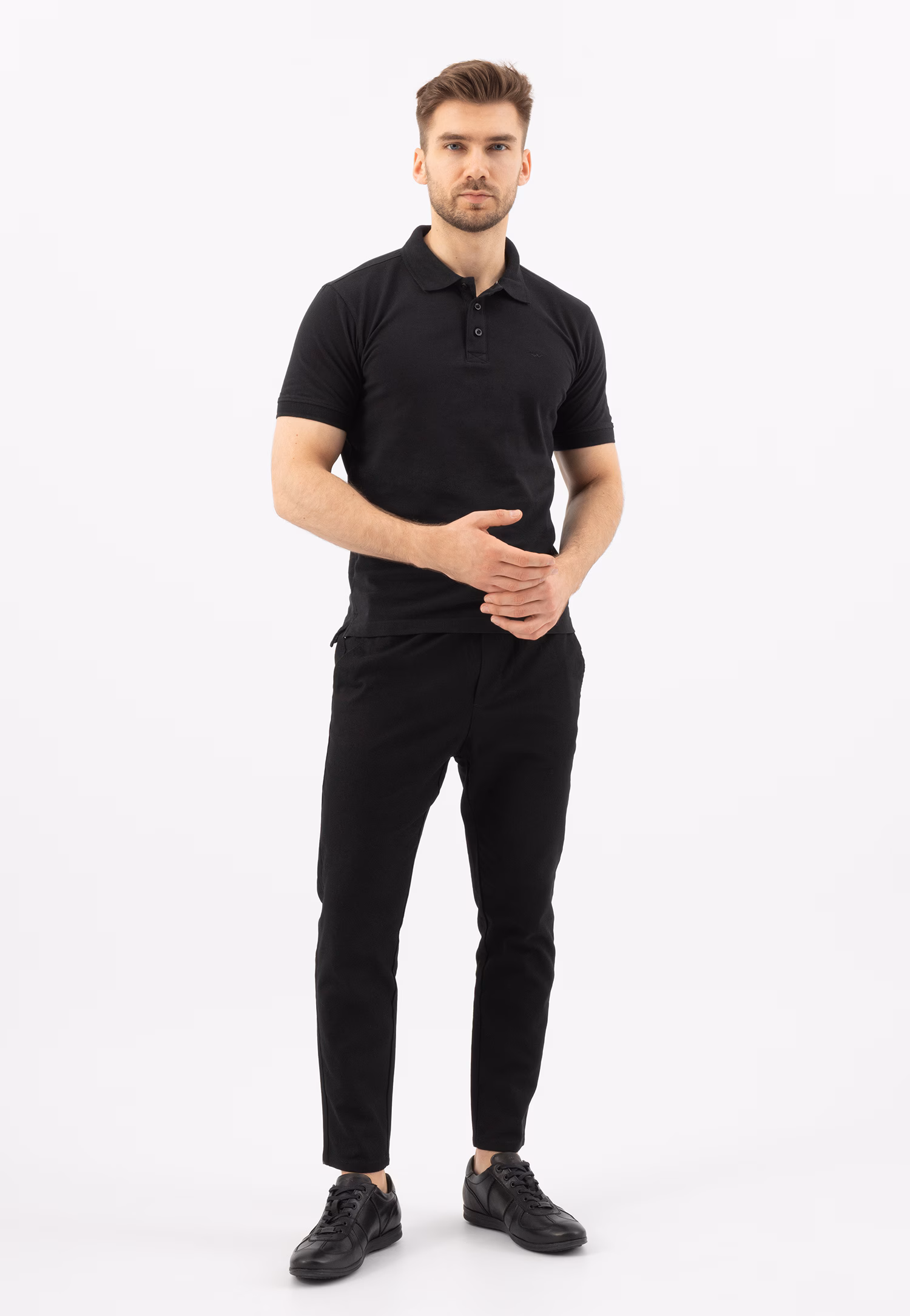 Jasnobrązowe sneakersy męskie ze skóry licowej