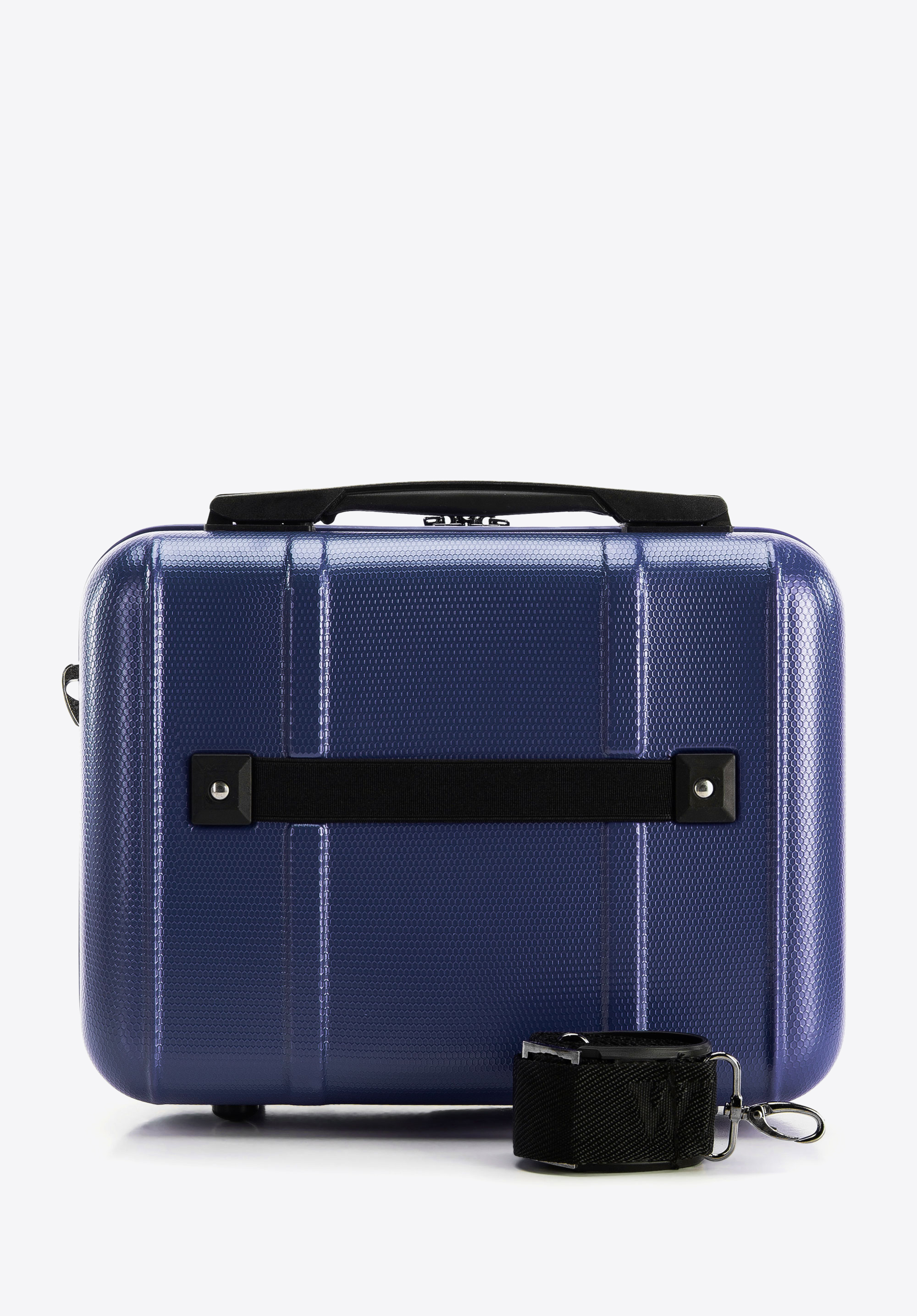 Walizka kabinowa z polikarbonu z pionowymi tłoczeniami