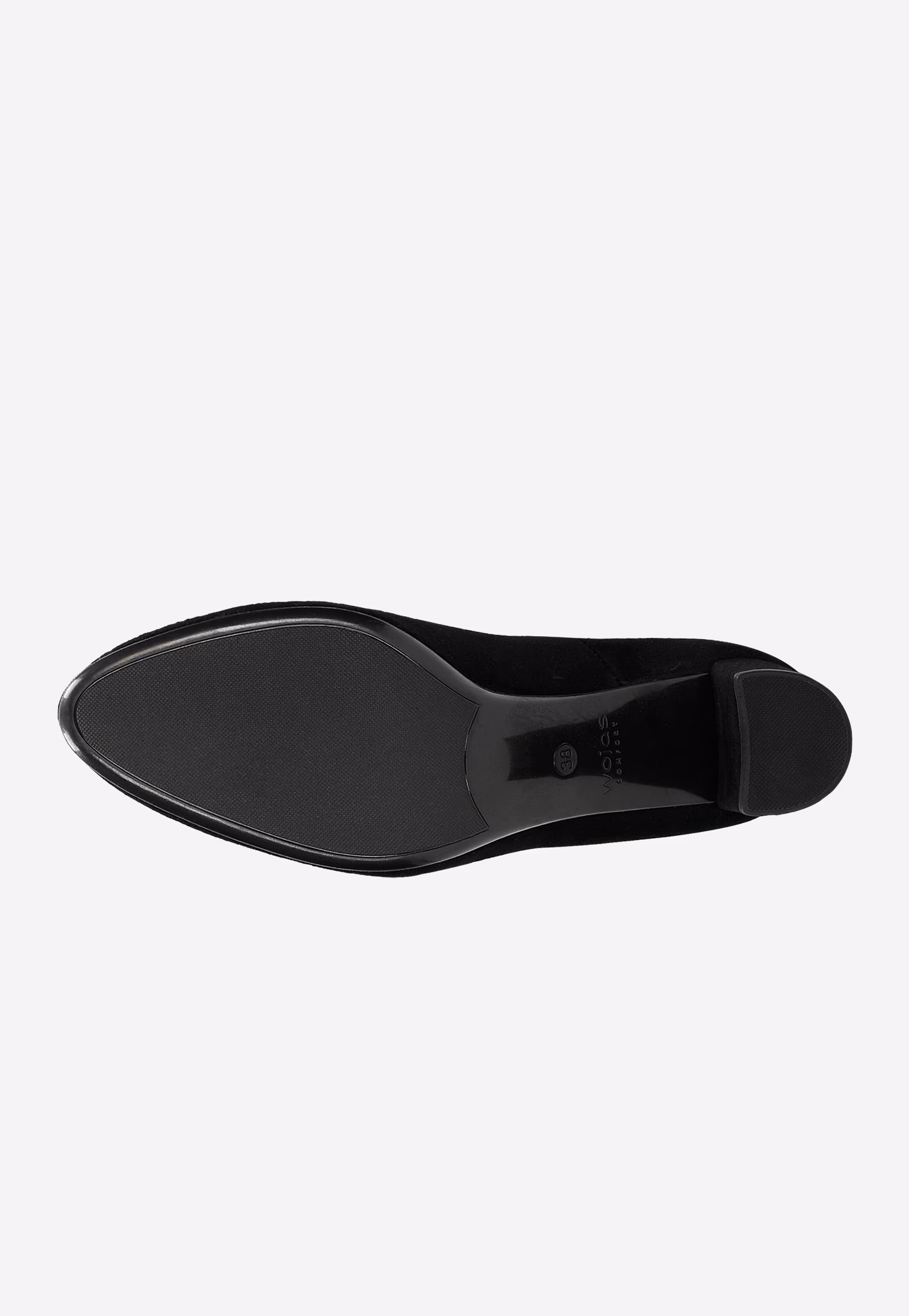 Czarne czółenka ze skóry welurowej