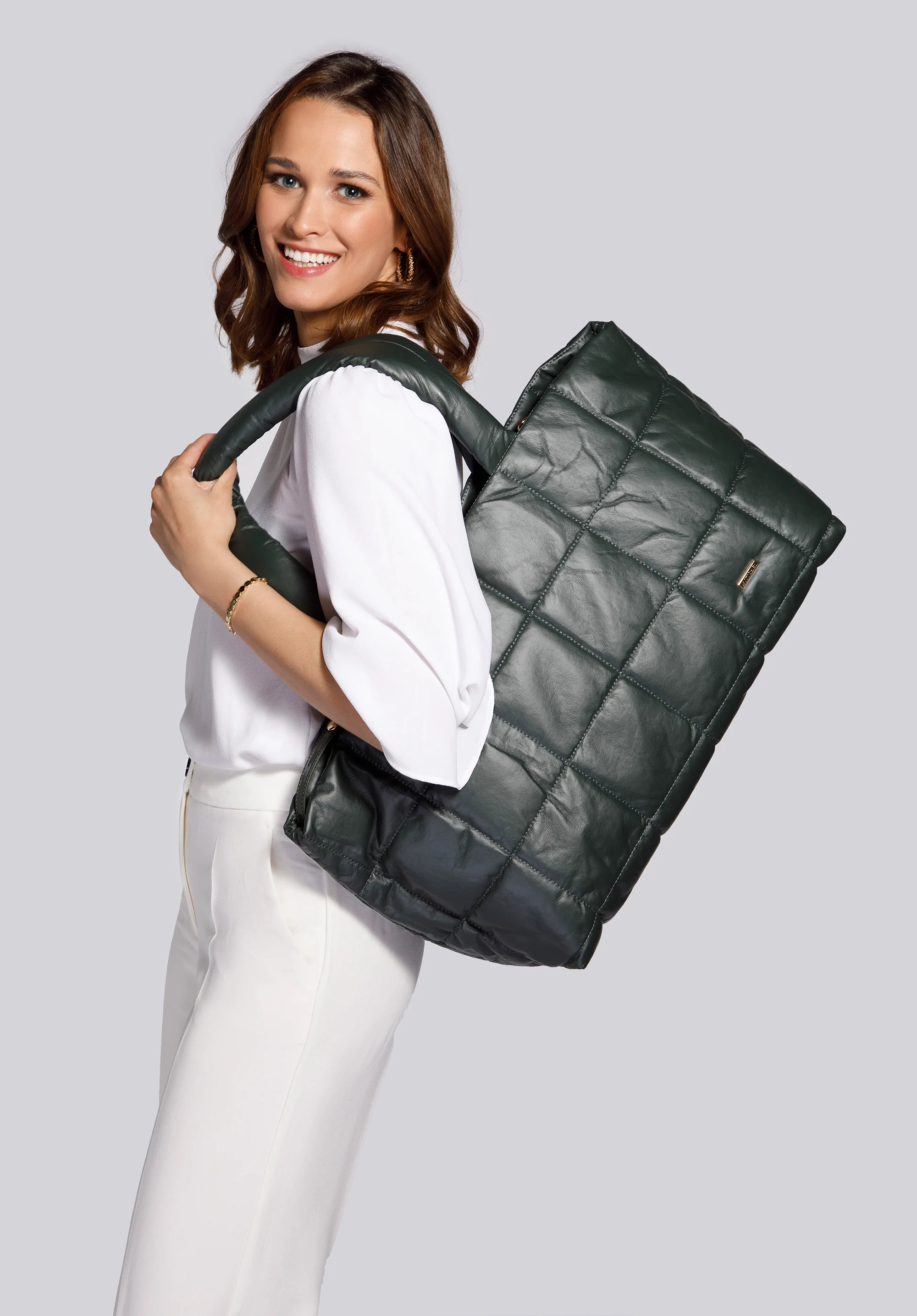 Torebka shopperka pikowana duża