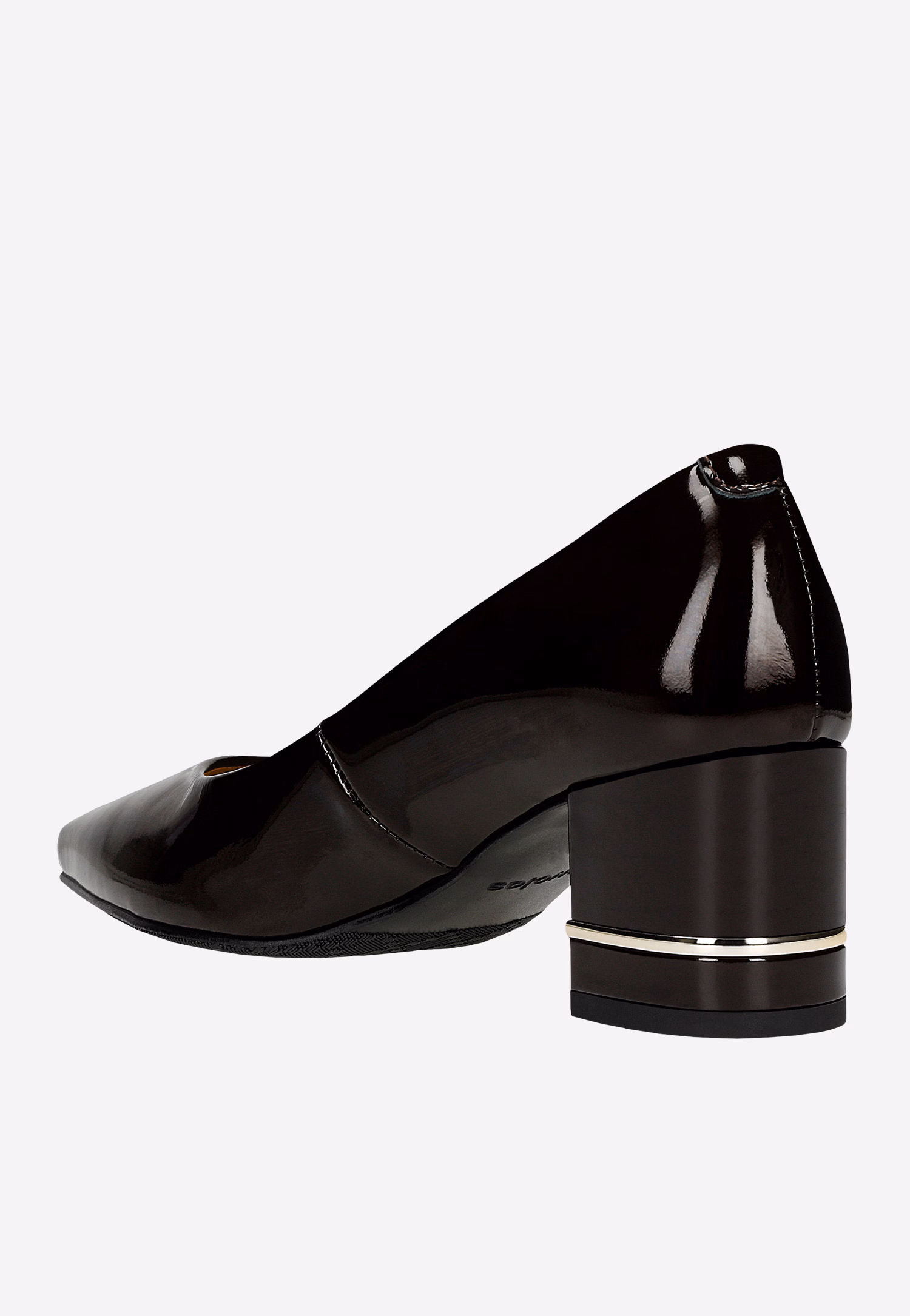 Bordowe czółenka damskie na ozdobionym obcasie