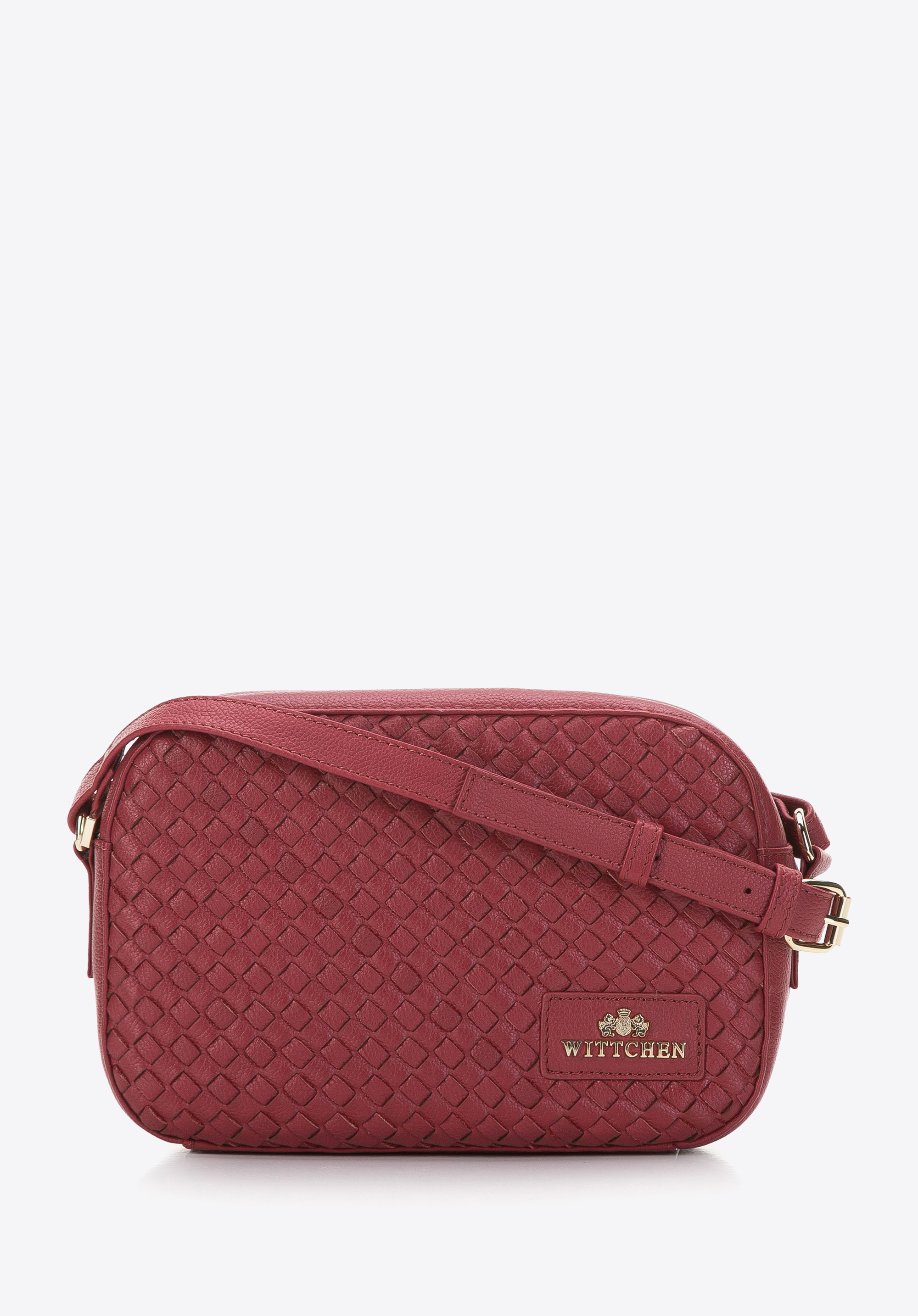 Damska torebka skórzana z plecionką na przodzie