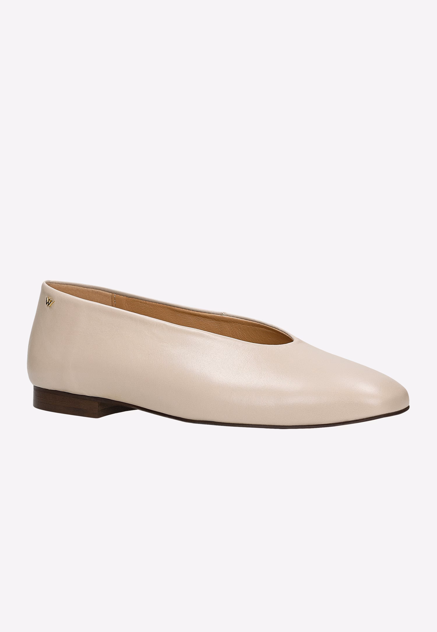 Czarne skórzane baleriny damskie