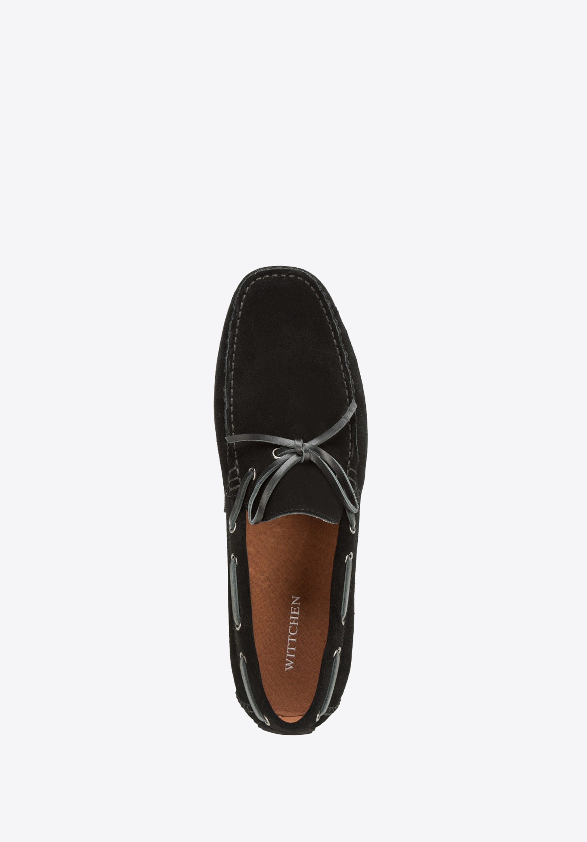 Męskie mokasyny z nubukowe ze sznurowaniem