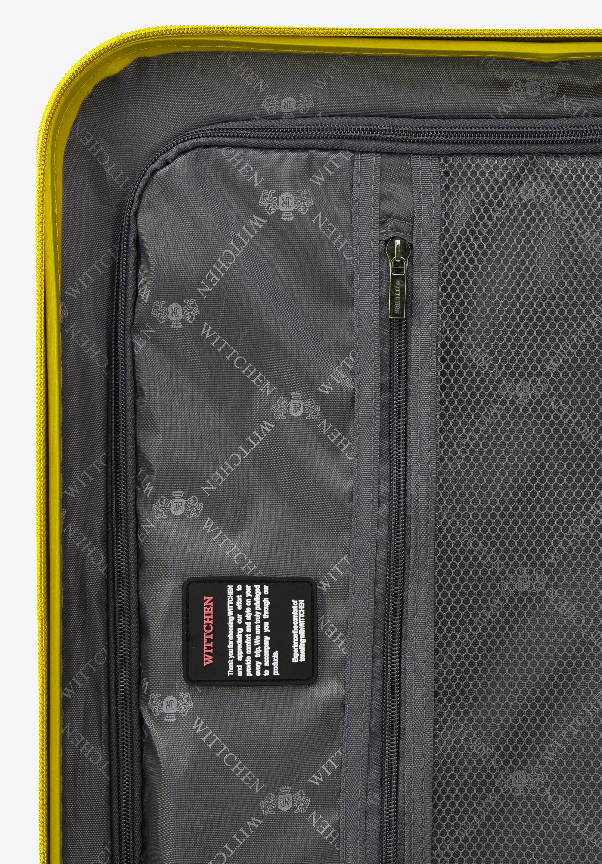 Walizka kabinowa z polikarbonu z pionowymi tłoczeniami