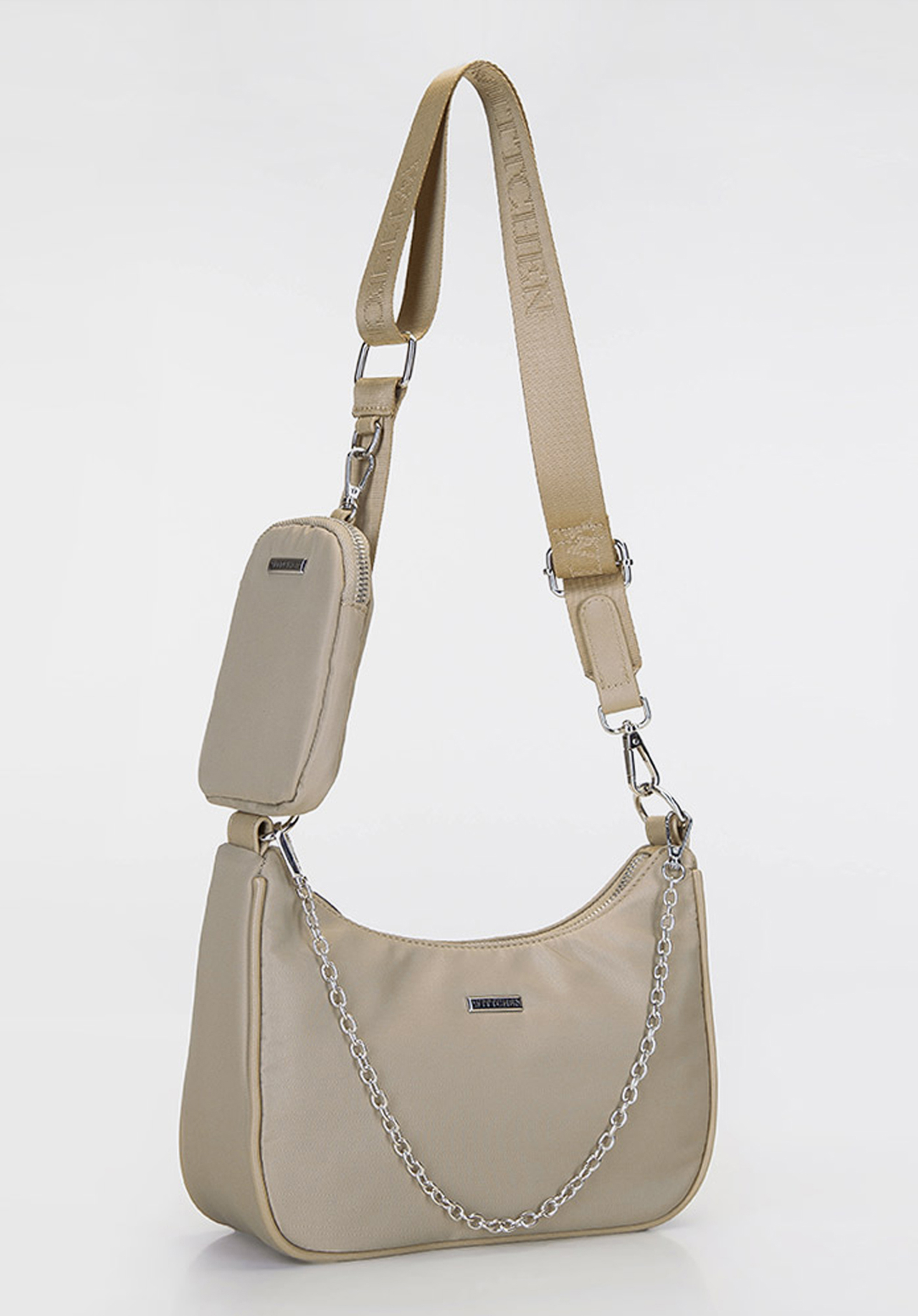 Torebka rogal z tkaniny z saszetką